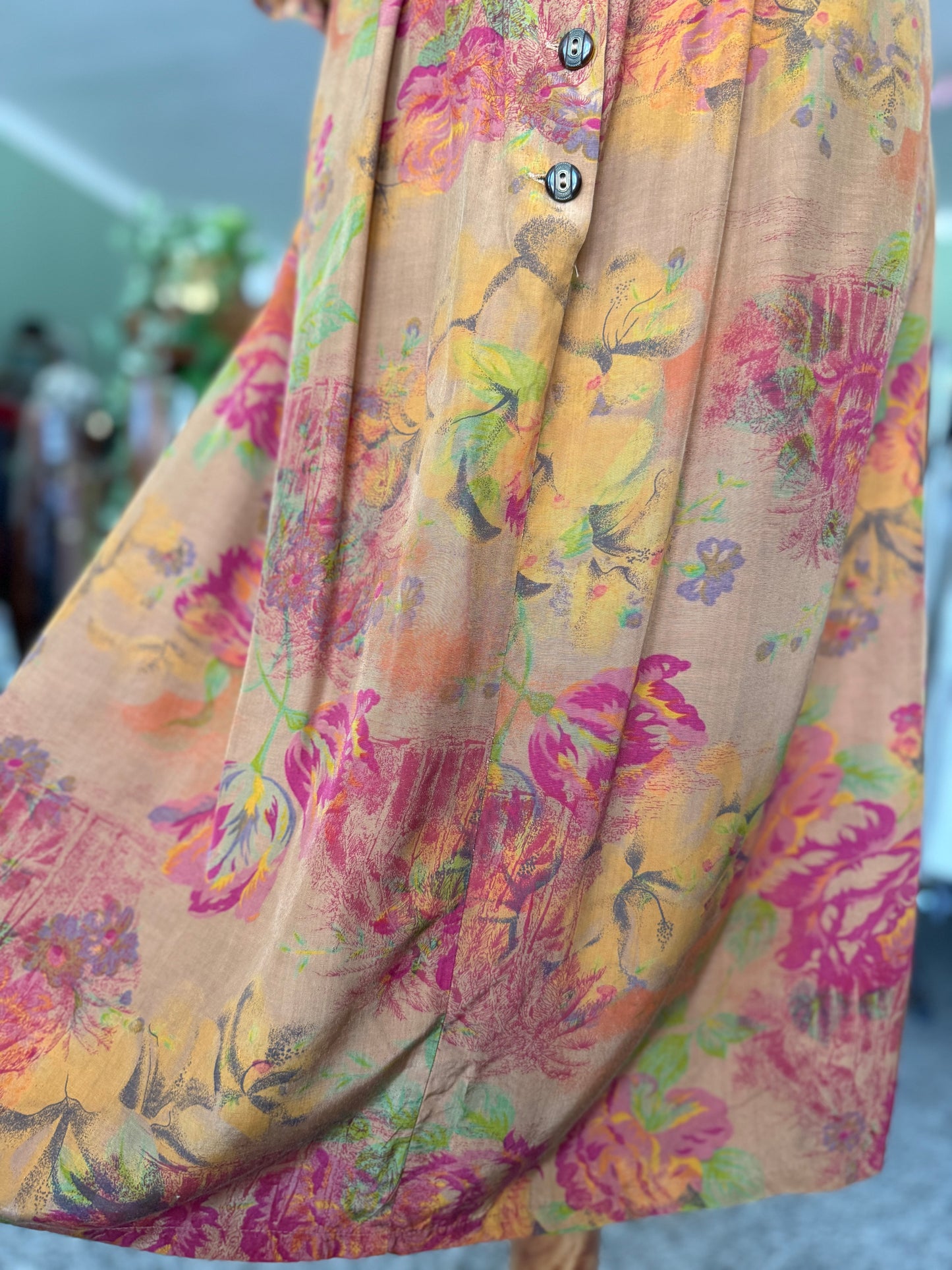 Abito anni ‘80 stampa toile de Jouy- TG. 46/48
