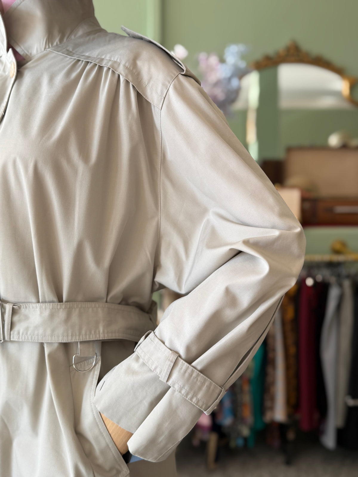 Trench anni ‘80 beige con cinturino - TG. 46-48-50