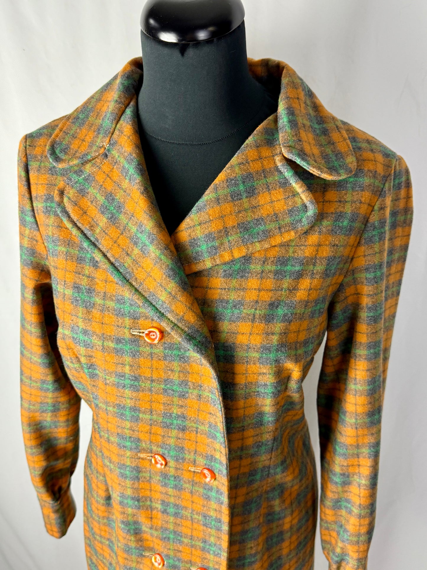 Abito sartoriale anni ‘60/‘70 in lana a quadri - TG. 42