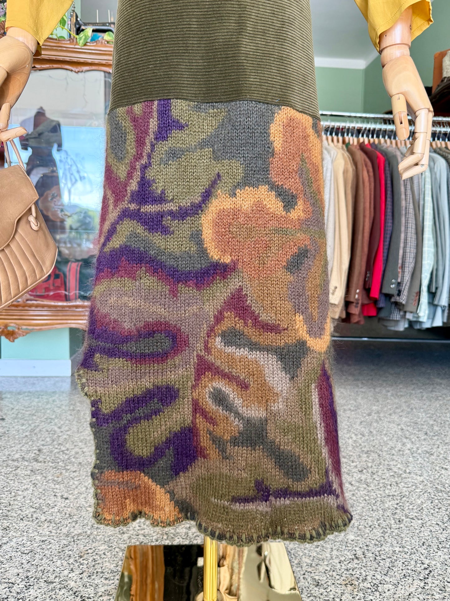 Gonna lunga in lana e velluto - TG. 42 circa