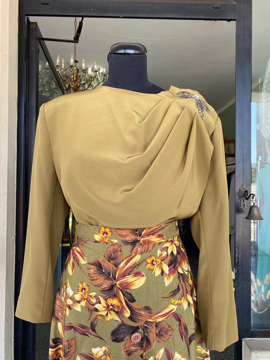 Blusa elegante verde oliva - TG. 46