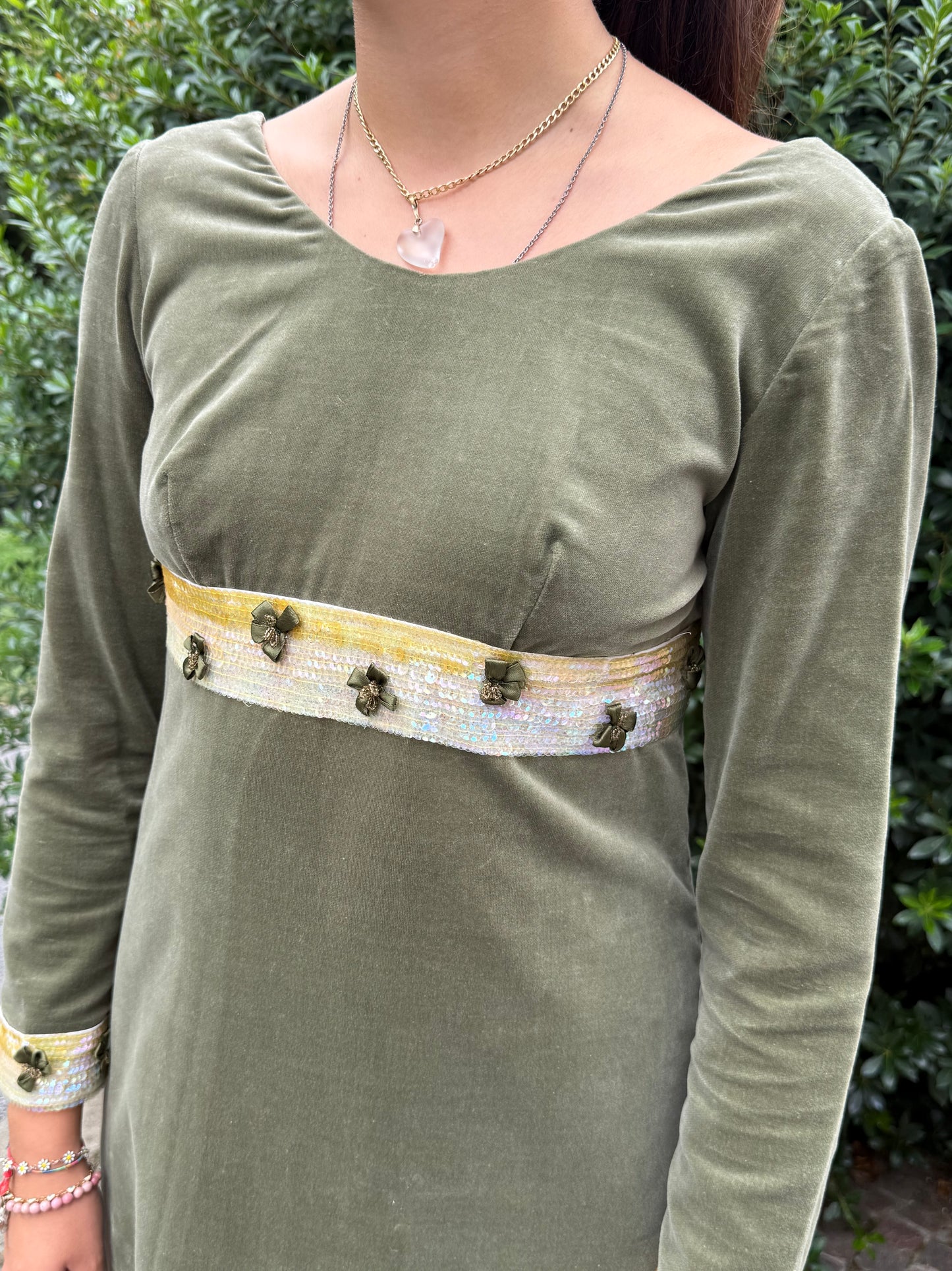 Maxi dress anni ‘70 in velluto - stile Regency - TG. 38/40