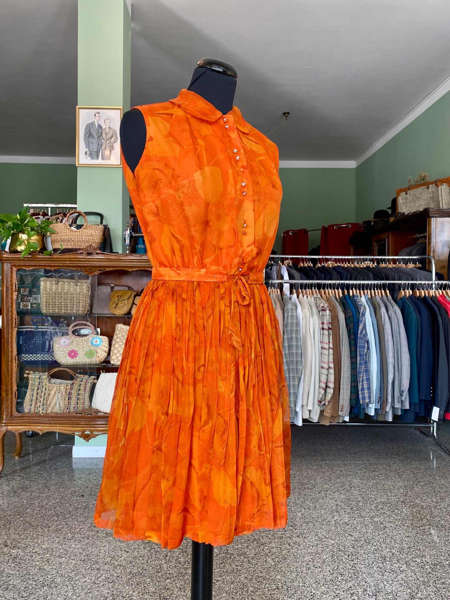 Abito sartoriale anni ‘60 in organza di seta - TG. 38/40