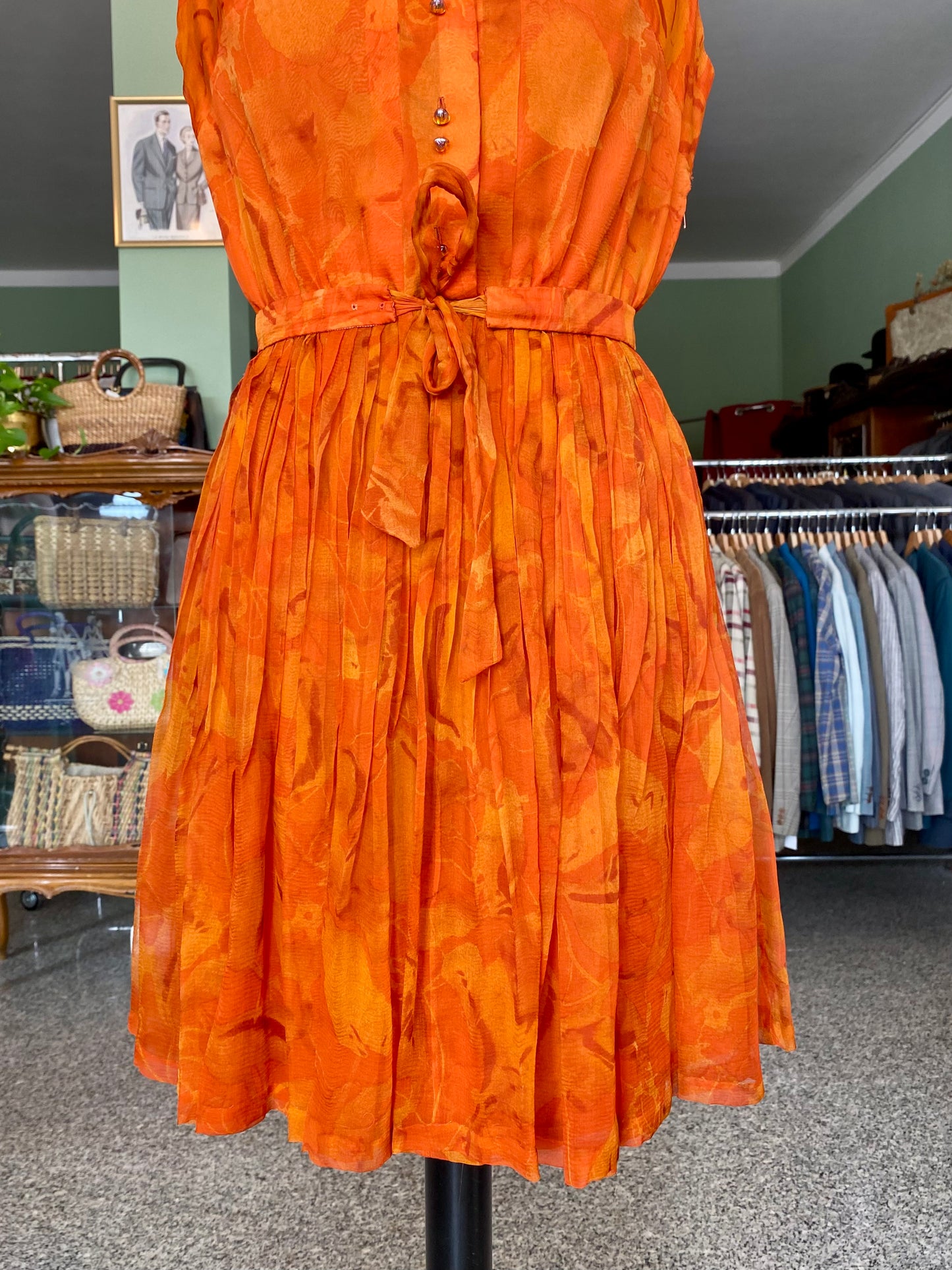 Abito sartoriale anni ‘60 in organza di seta - TG. 38/40