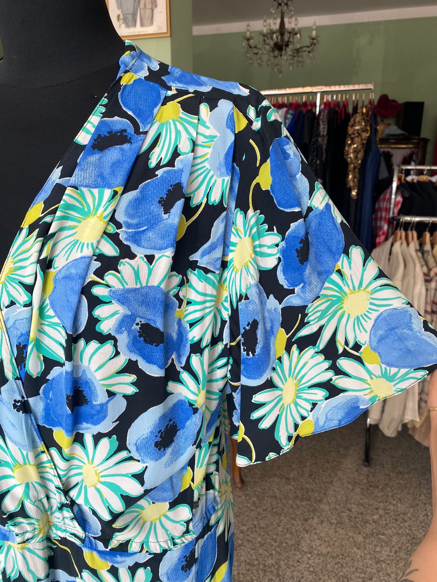 Abito con margherite in seta - TG. 48/50