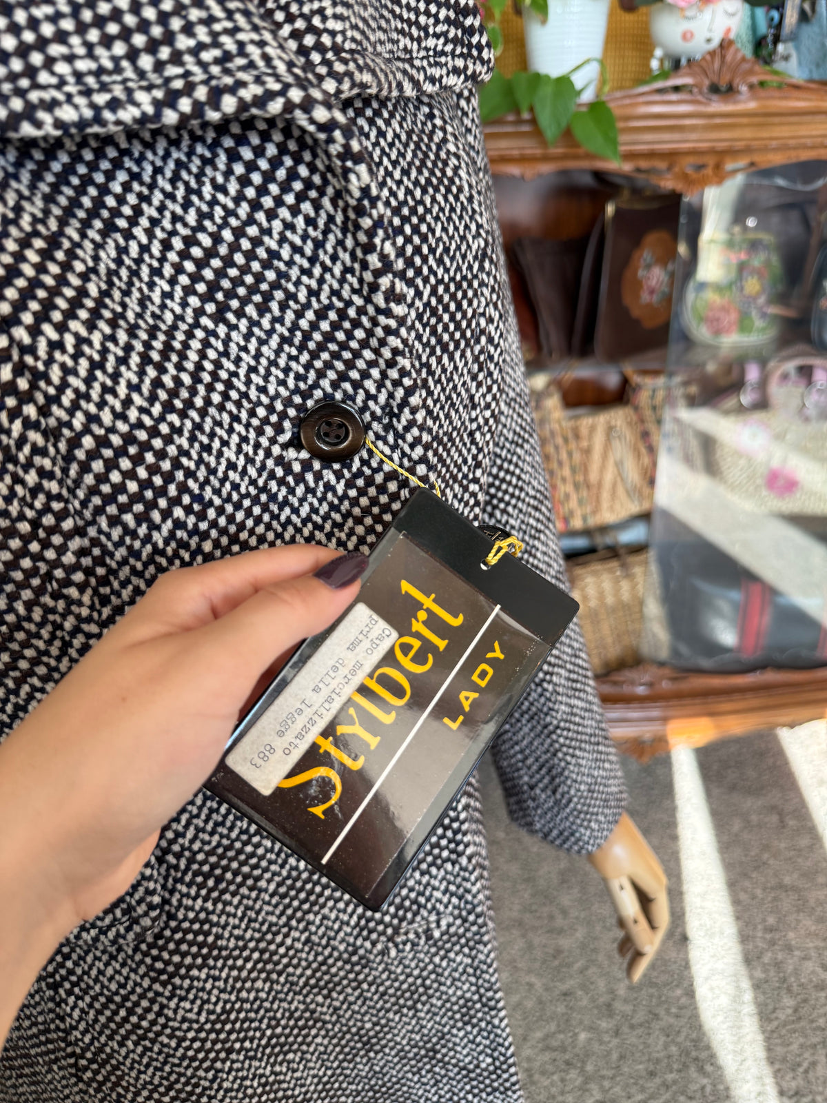 Cappotto anni ‘70 tweed fondo di magazzino - TG. 40/42