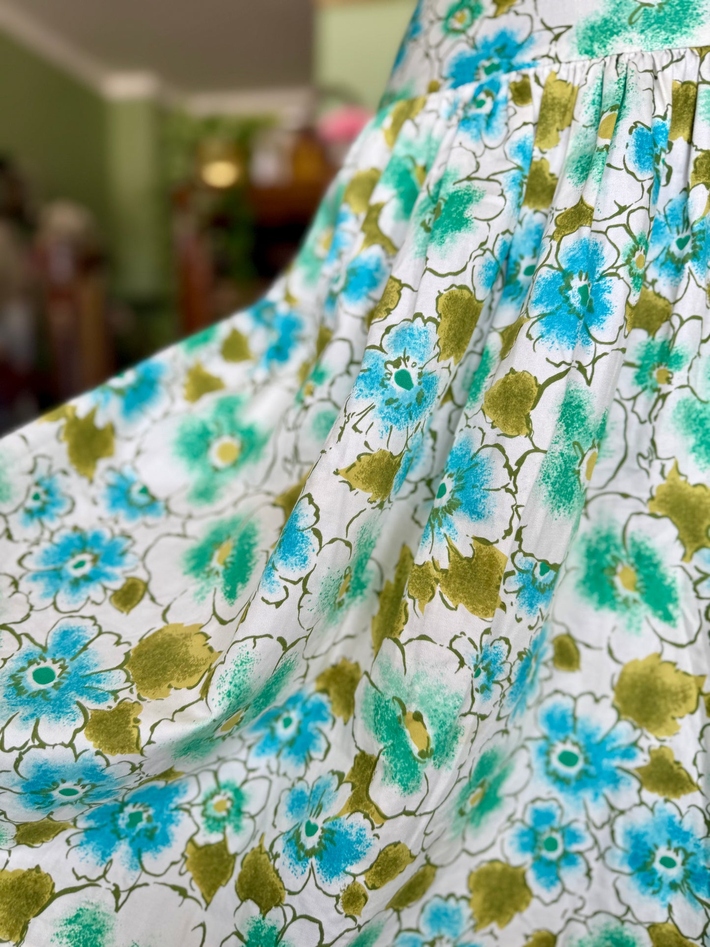 Cotone fiori azzurri