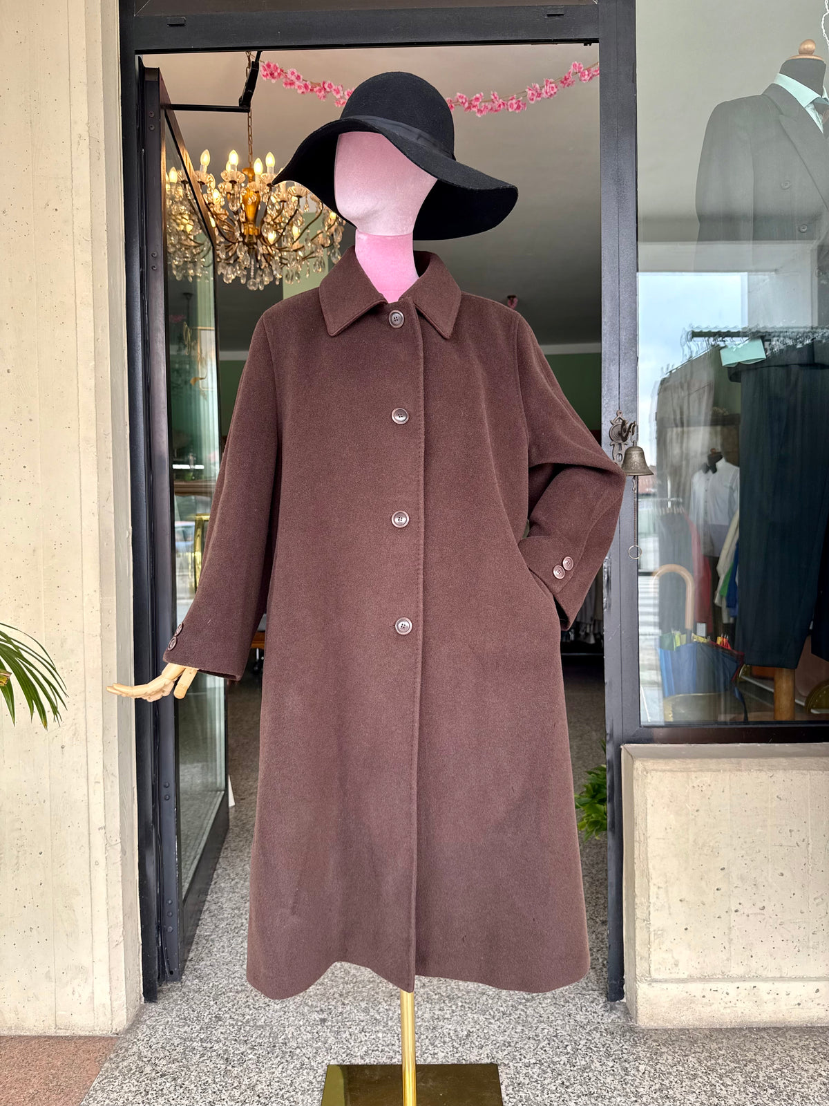 Cappotto cioccolato in pura lana merino - TG. 54/56