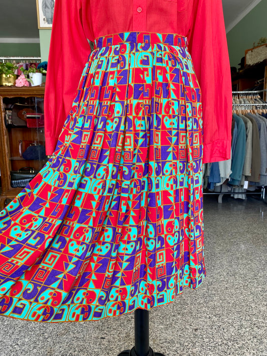 Gonna con fantasia geometrica multicolore - TG. 40