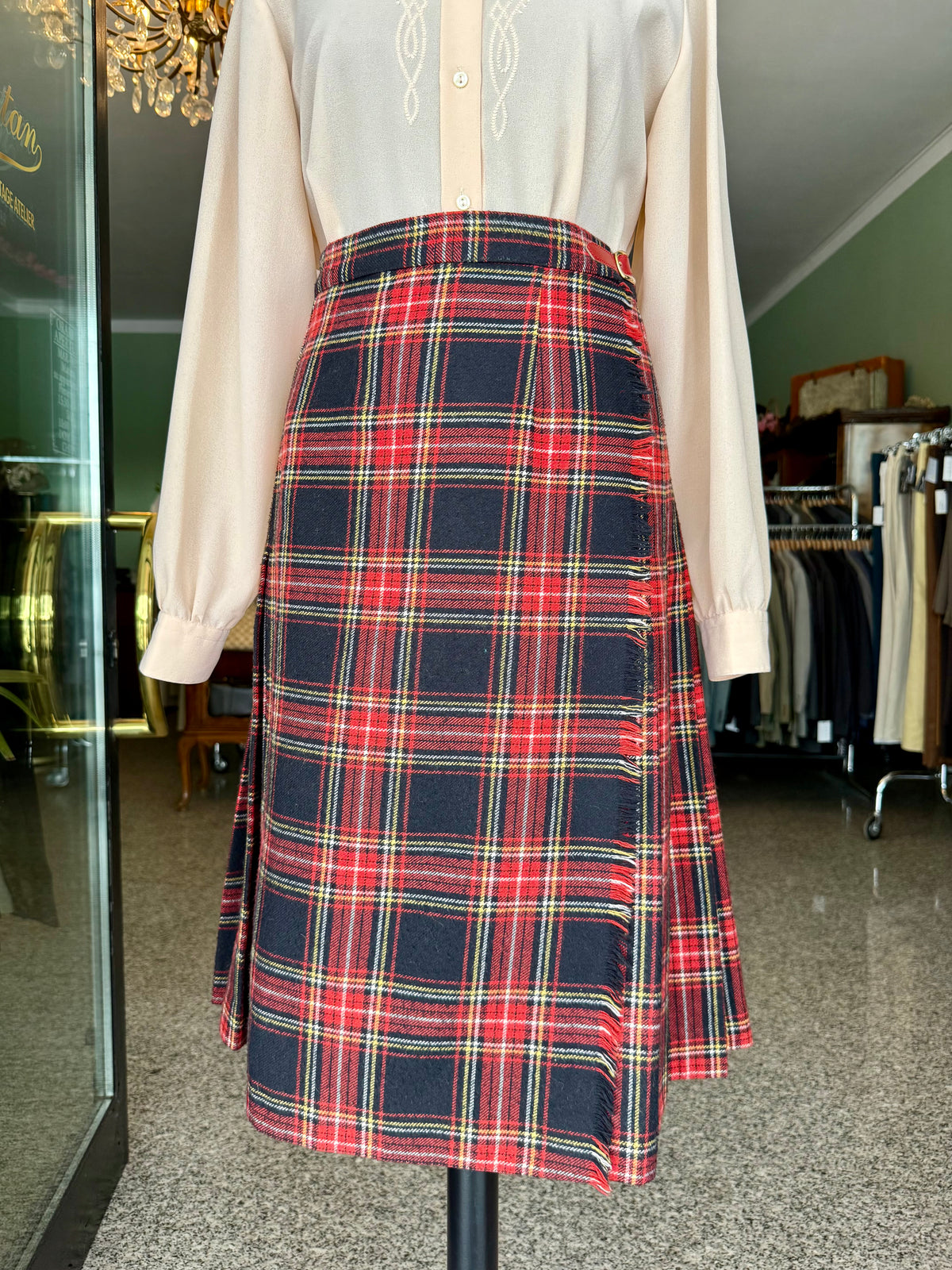 Gonna in lana tartan rossa - TG. 40