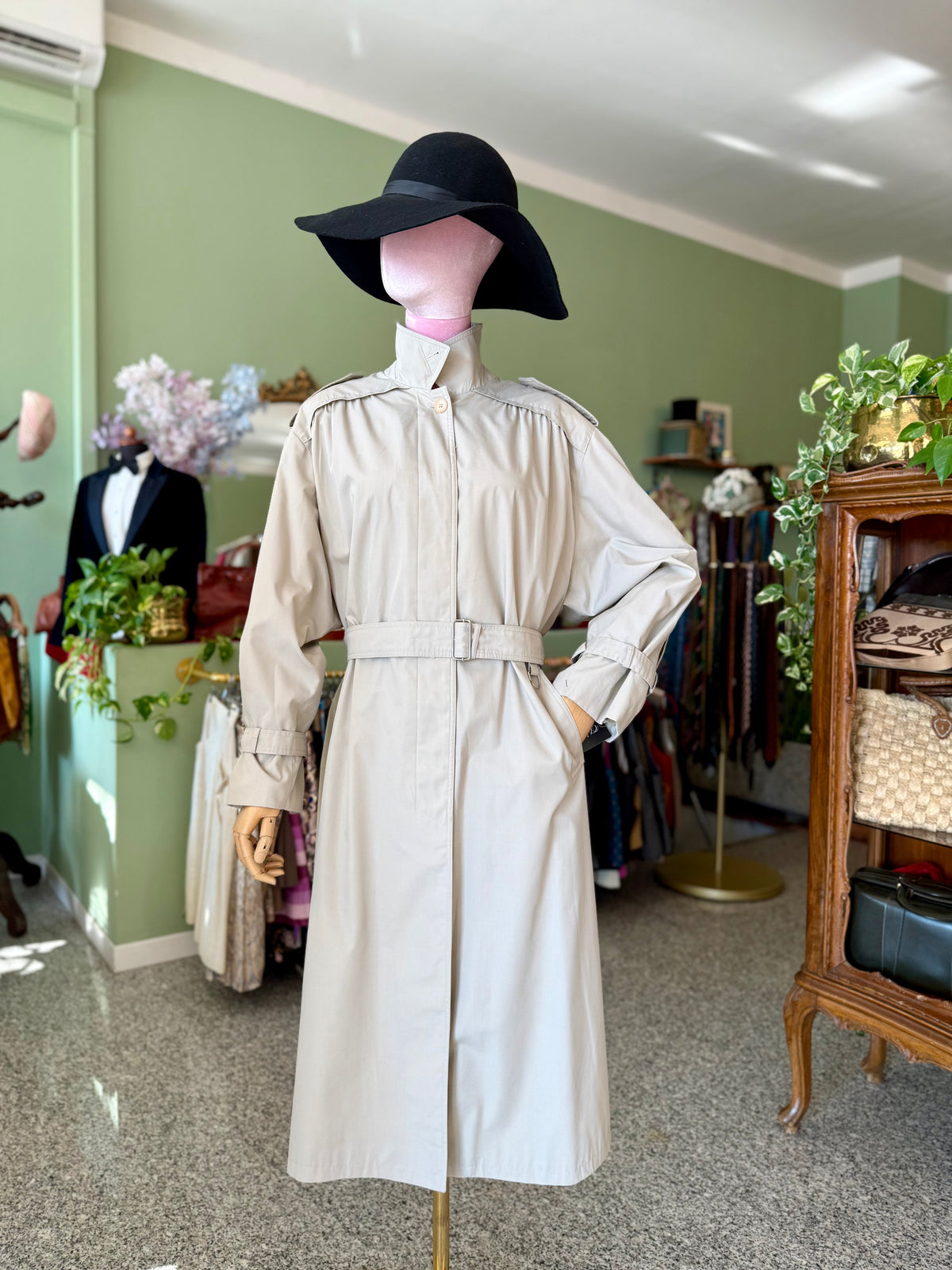 Trench anni ‘80 beige con cinturino - TG. 46-48-50