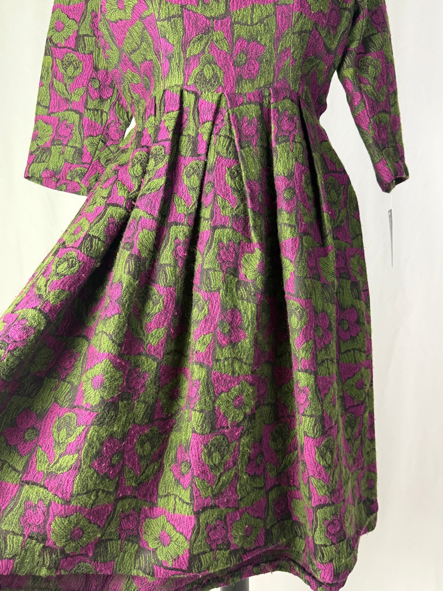Abito fine anni ‘50 verde e viola - TG. 40