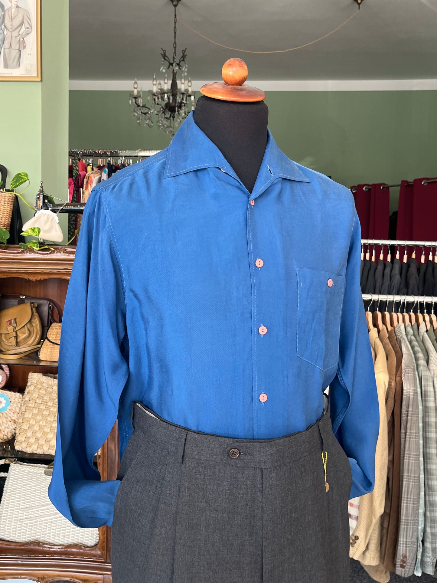 Camicia in cupro anni ‘80 tg. M-L