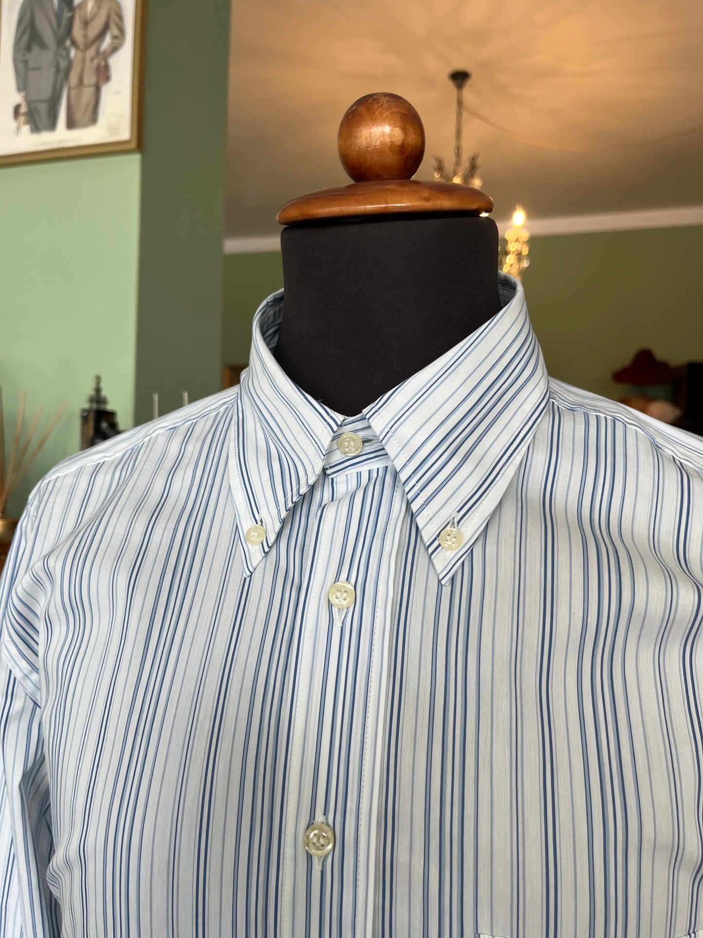 Camicia anni ‘80 bianca e blu tg. M