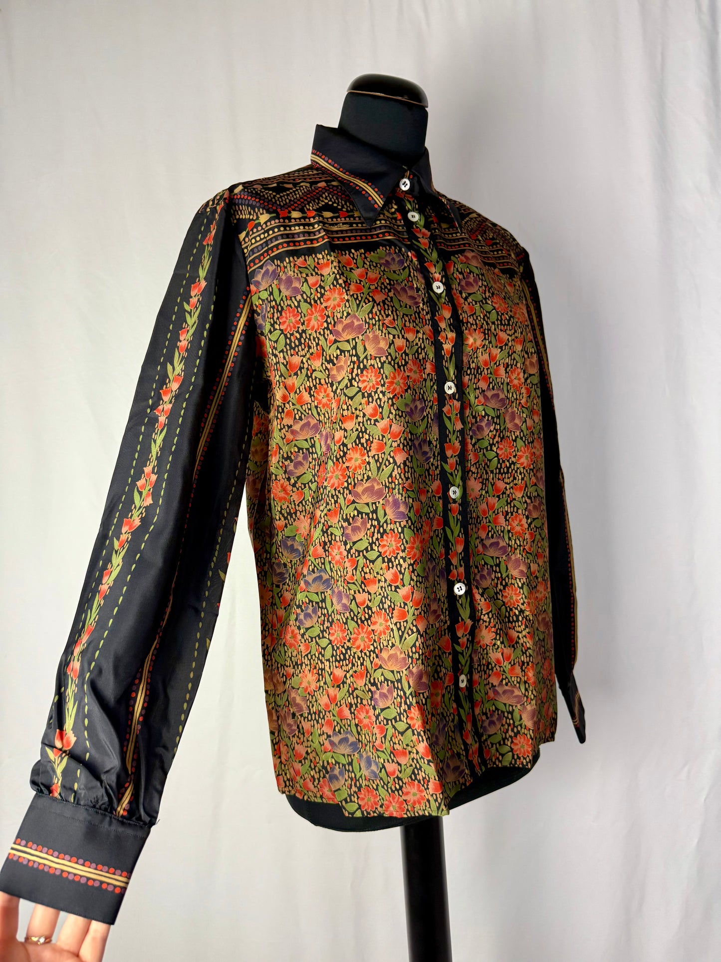 Camicia anni ‘70 con fiori - TG. 44