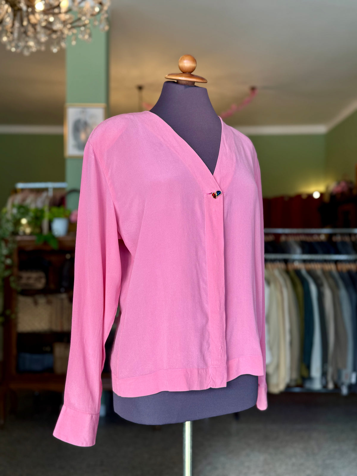 Camicia rosa in 100% seta - TG. 44/46