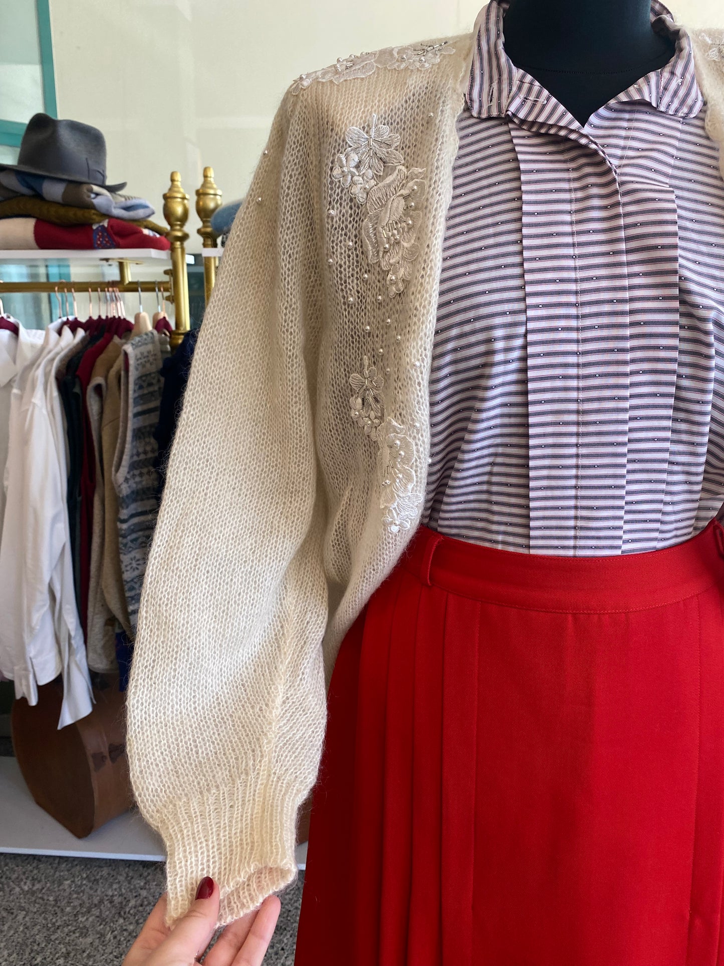 Cardigan con perline