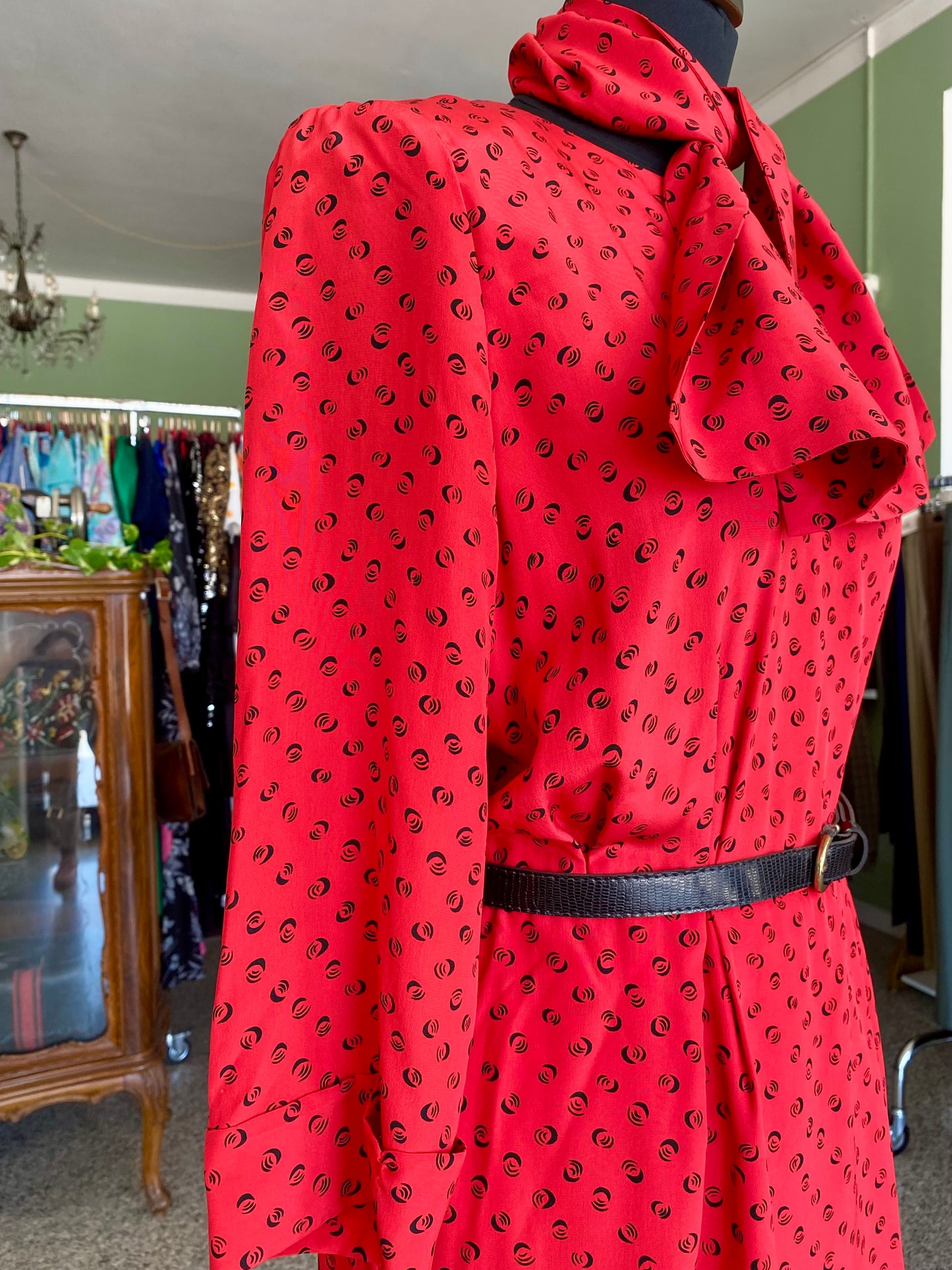 Abito rosso sartoriale in seta - TG. 40/42