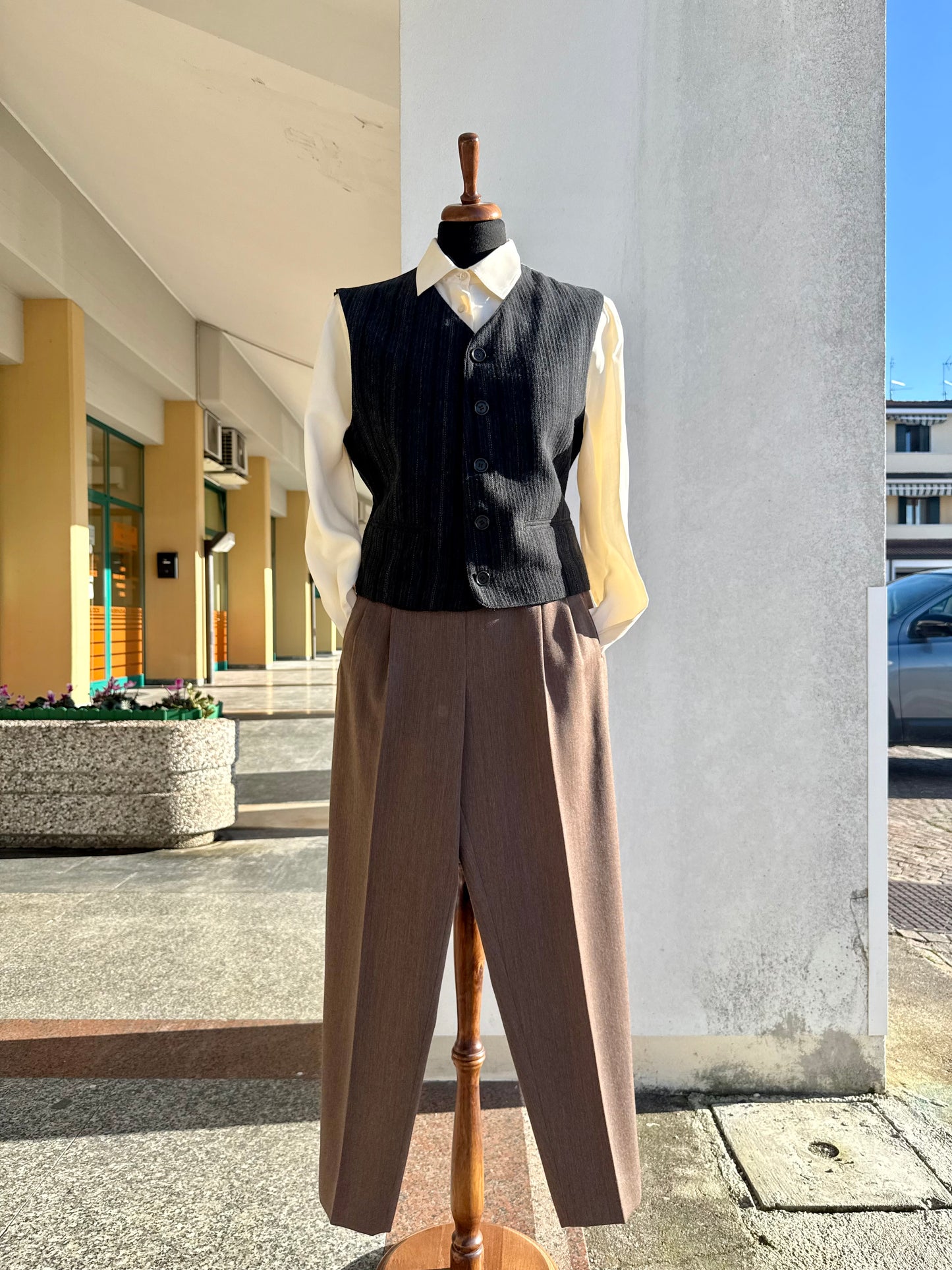 Gilet antracite gessato - TG. 44
