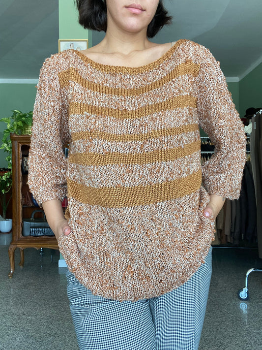 Blusa marrone mélange - TG. Curvy (Da 48 in su)