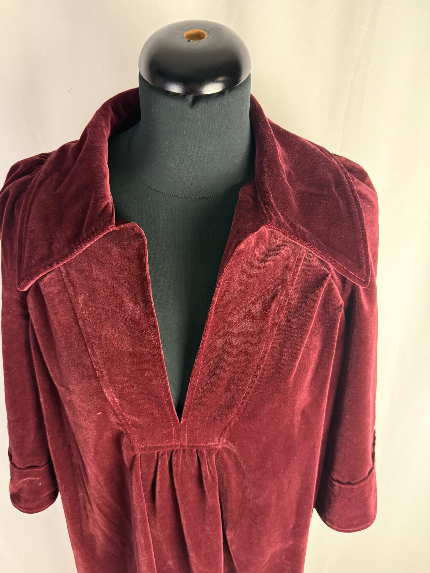Abito anni ‘70 in velluto borgogna - TG. 40