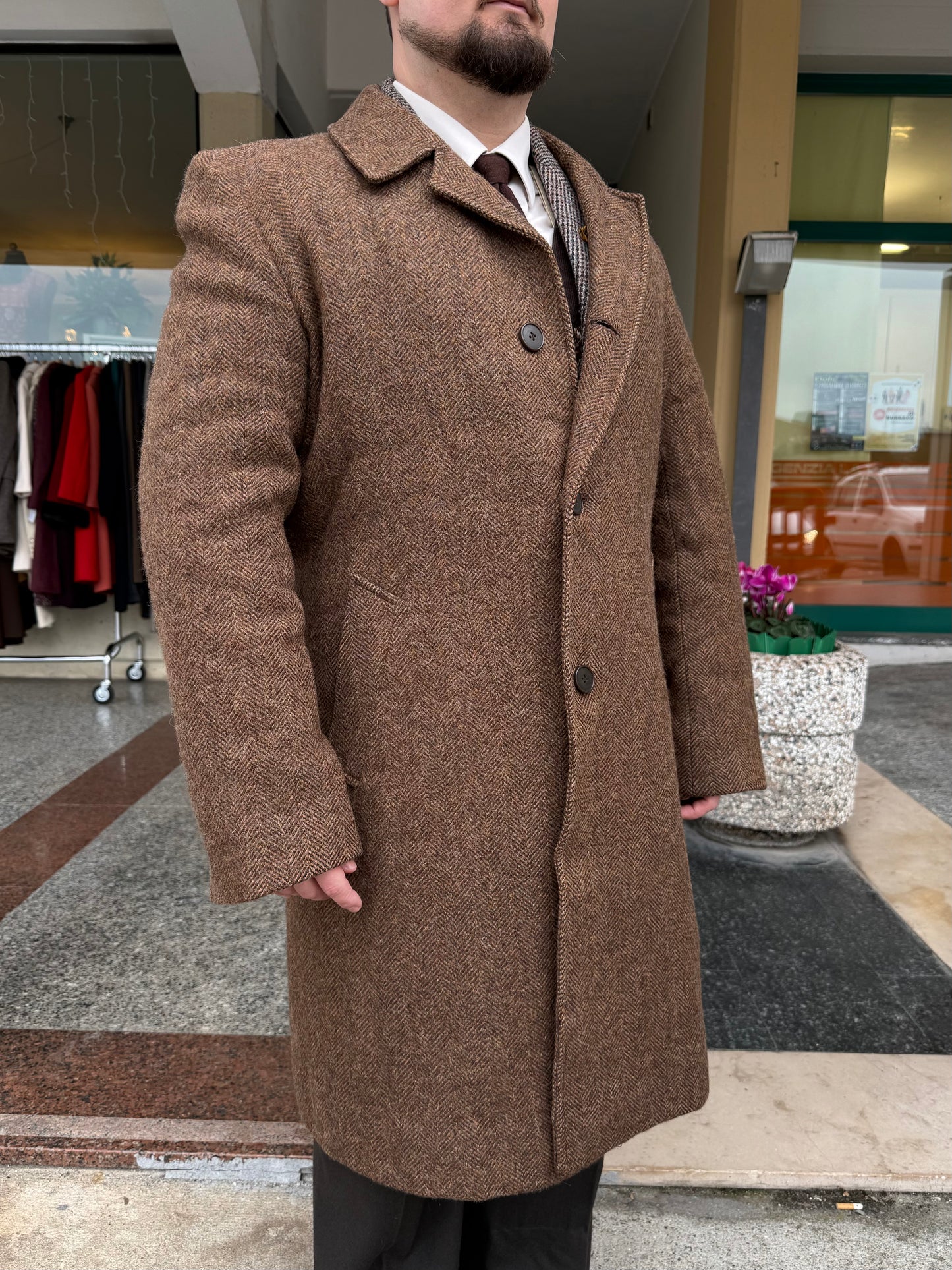Cappotto tweed anni '70 tg. 50-52