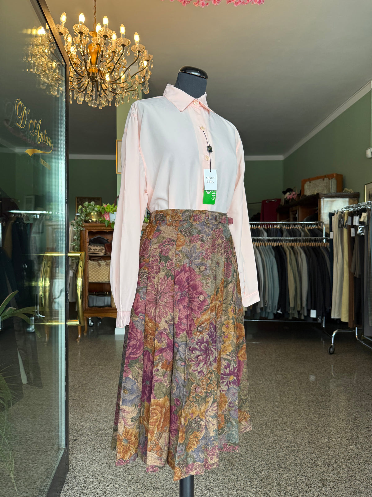 Gonna sartoriale stampa floreale - TG. 46-50
