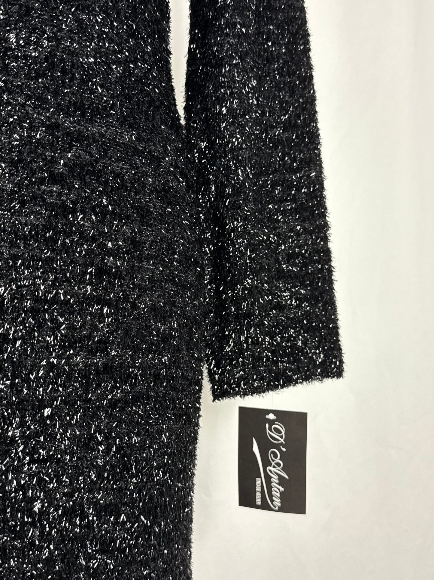 Abito anni ‘80 nero in lurex - TG. 40