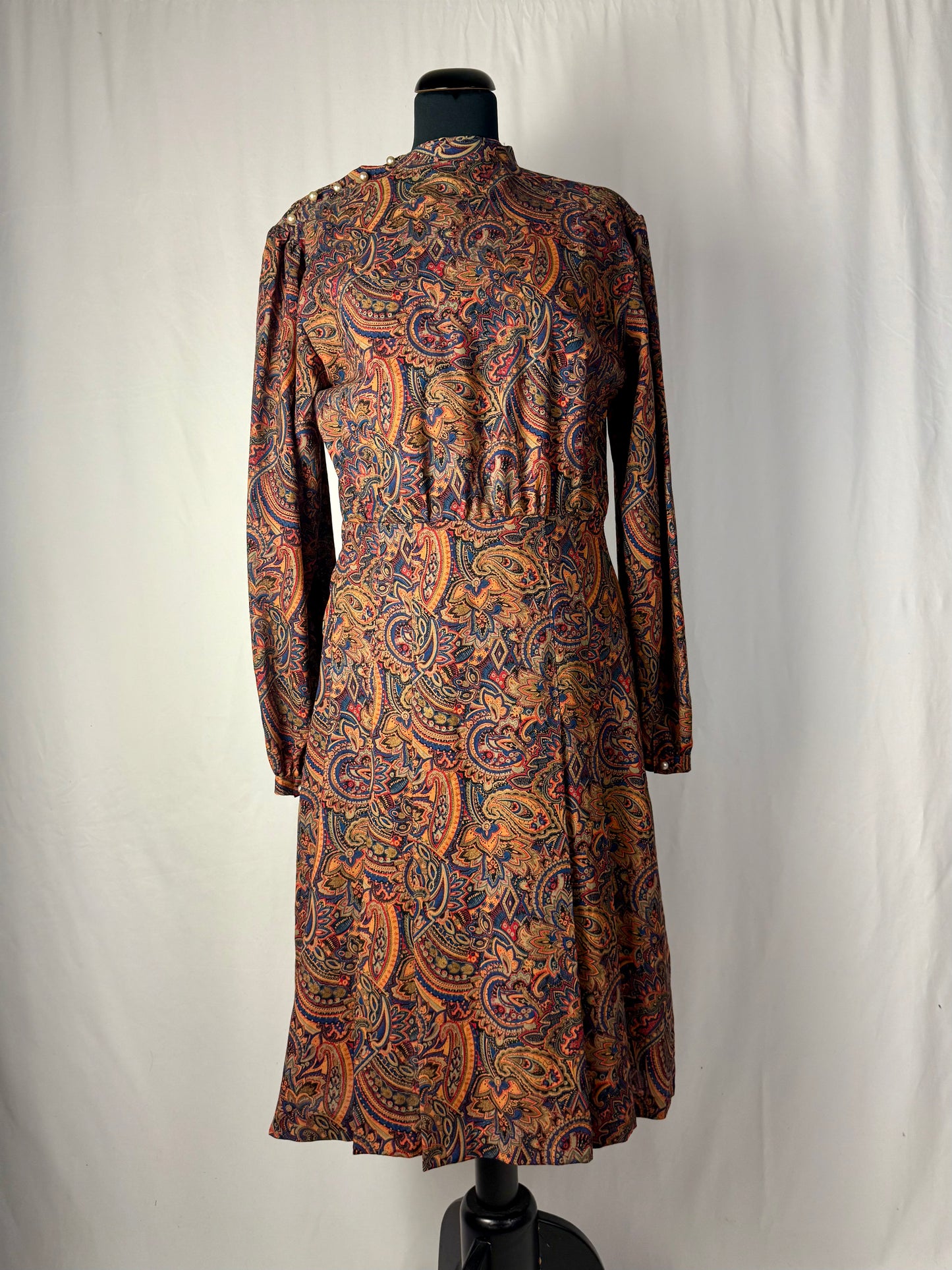 Abito anni ‘70 sartoriale con perline - TG. 42