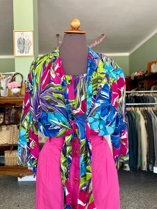 Camicia anni ‘80 tropicale - TG. 46/48