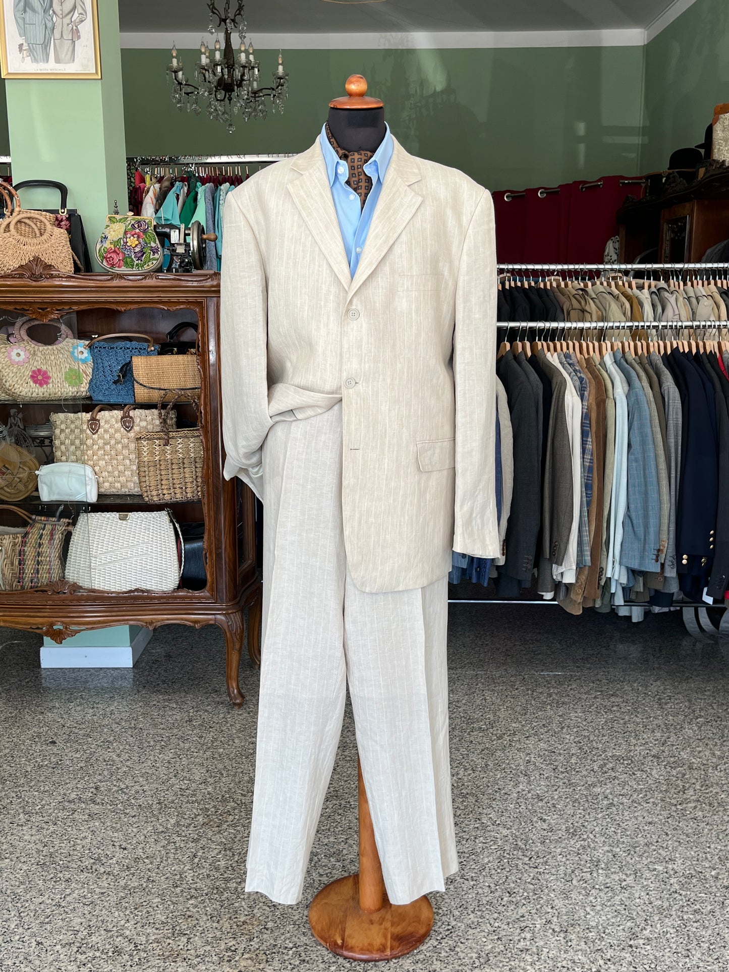 Completo in lino anni '90 tg. 58 extra lunga