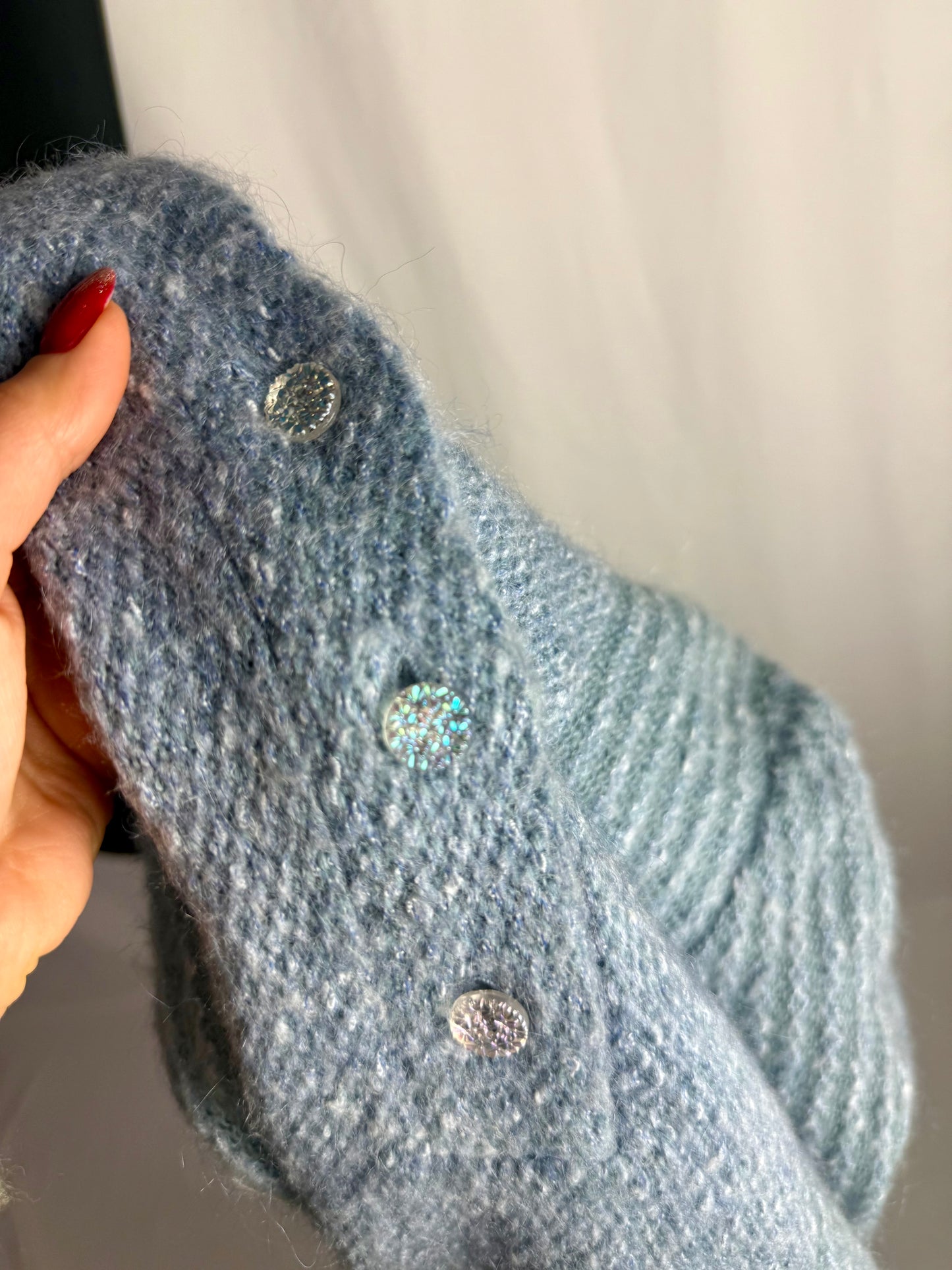 Completo in lana mohair azzurro - TG. 40