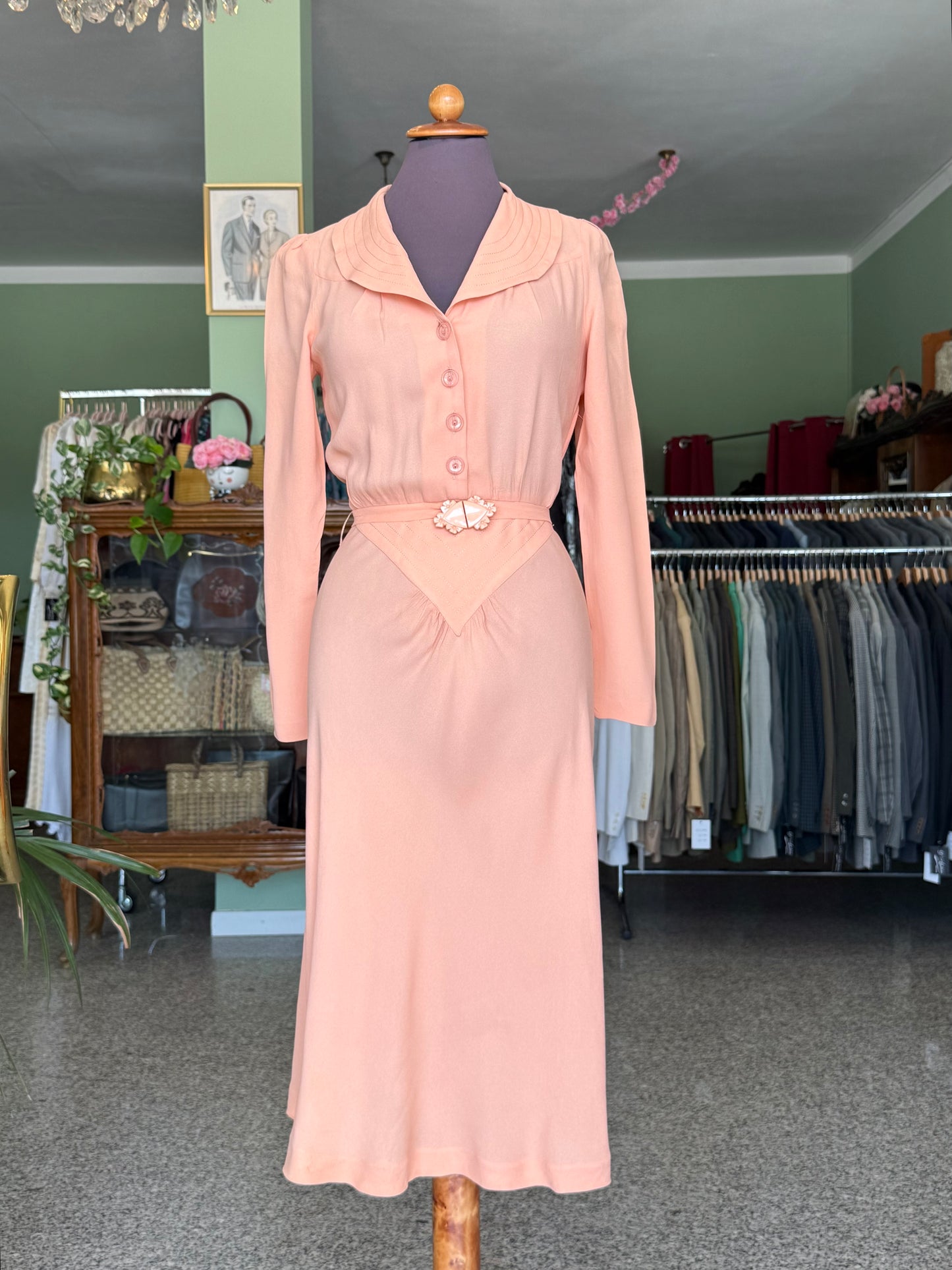 Abito rosa cipria stile anni ‘30 - TG. 38/40