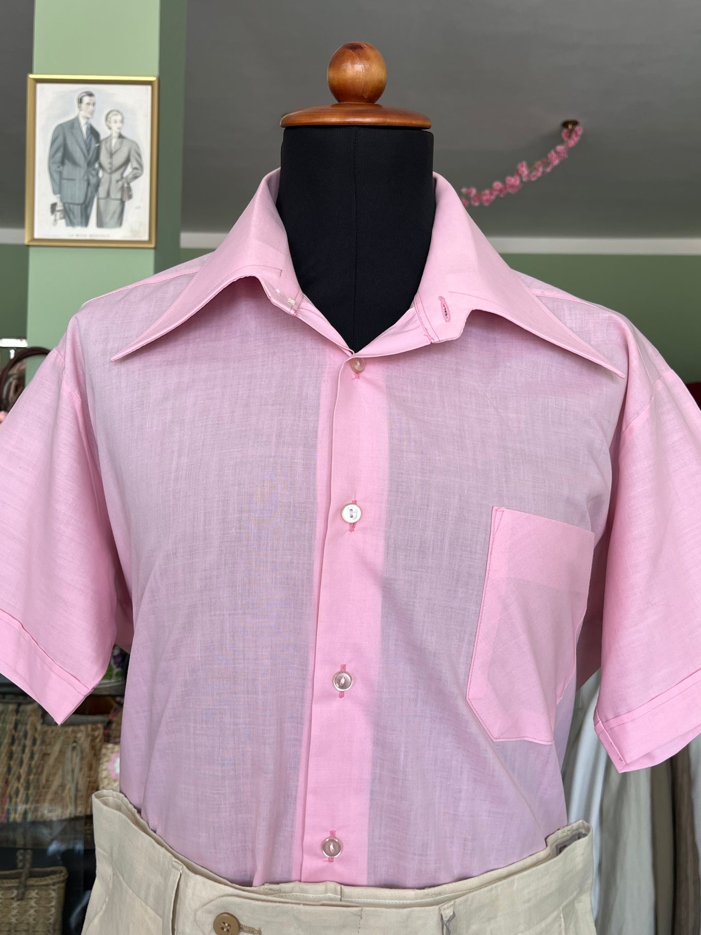 Camicia anni ‘70 a maniche corte tg. L-XL