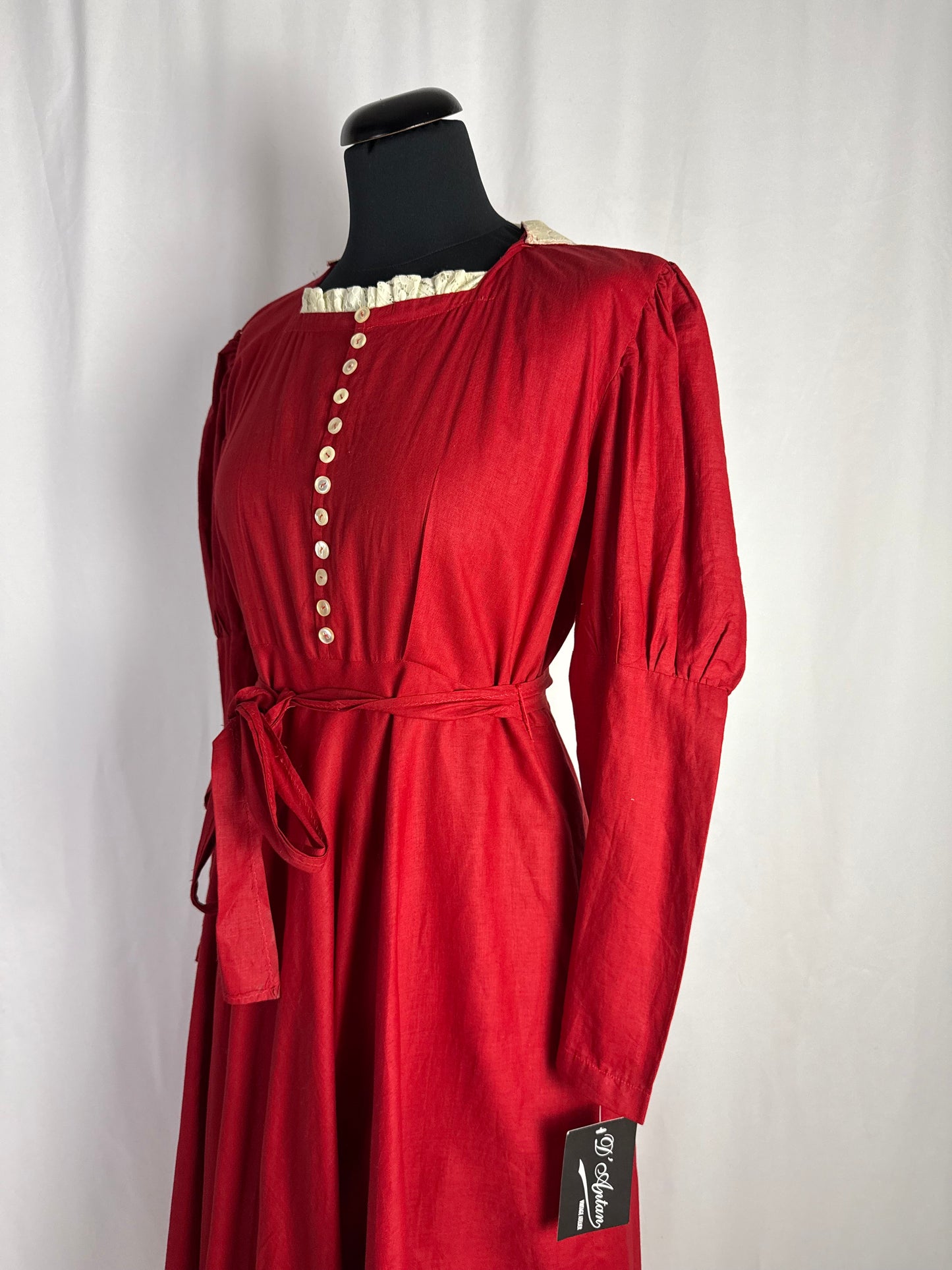 Abito anni ‘70 sartoriale rosso - TG. 42