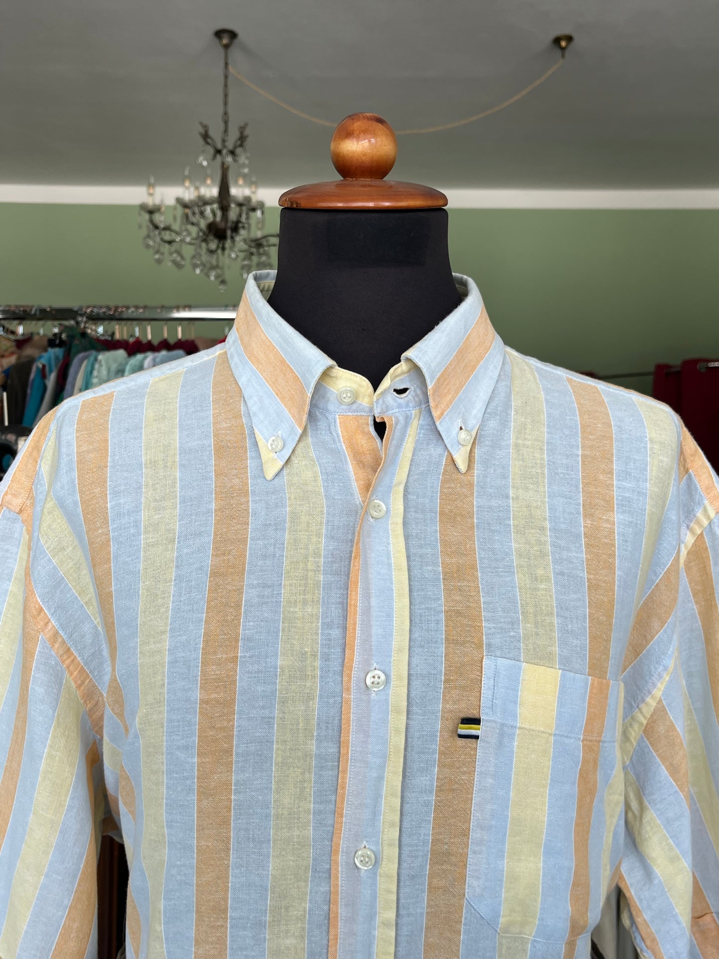 Camicia a maniche corte lino L-XL