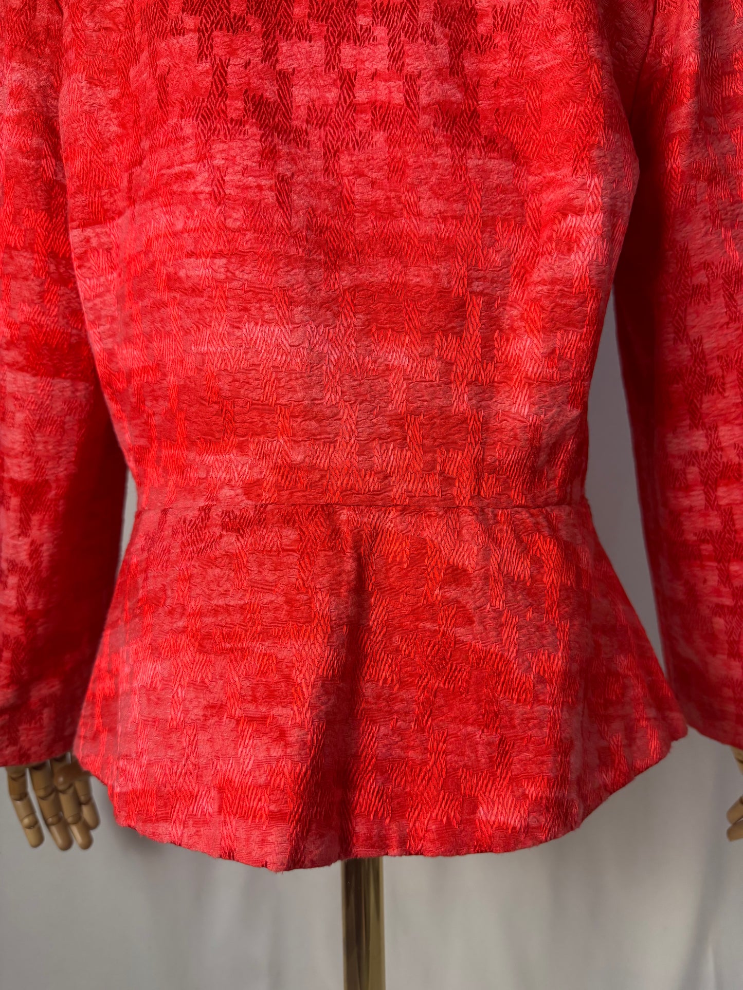 Giacca anni ‘60 color corallo in cotone operato – TG. 44