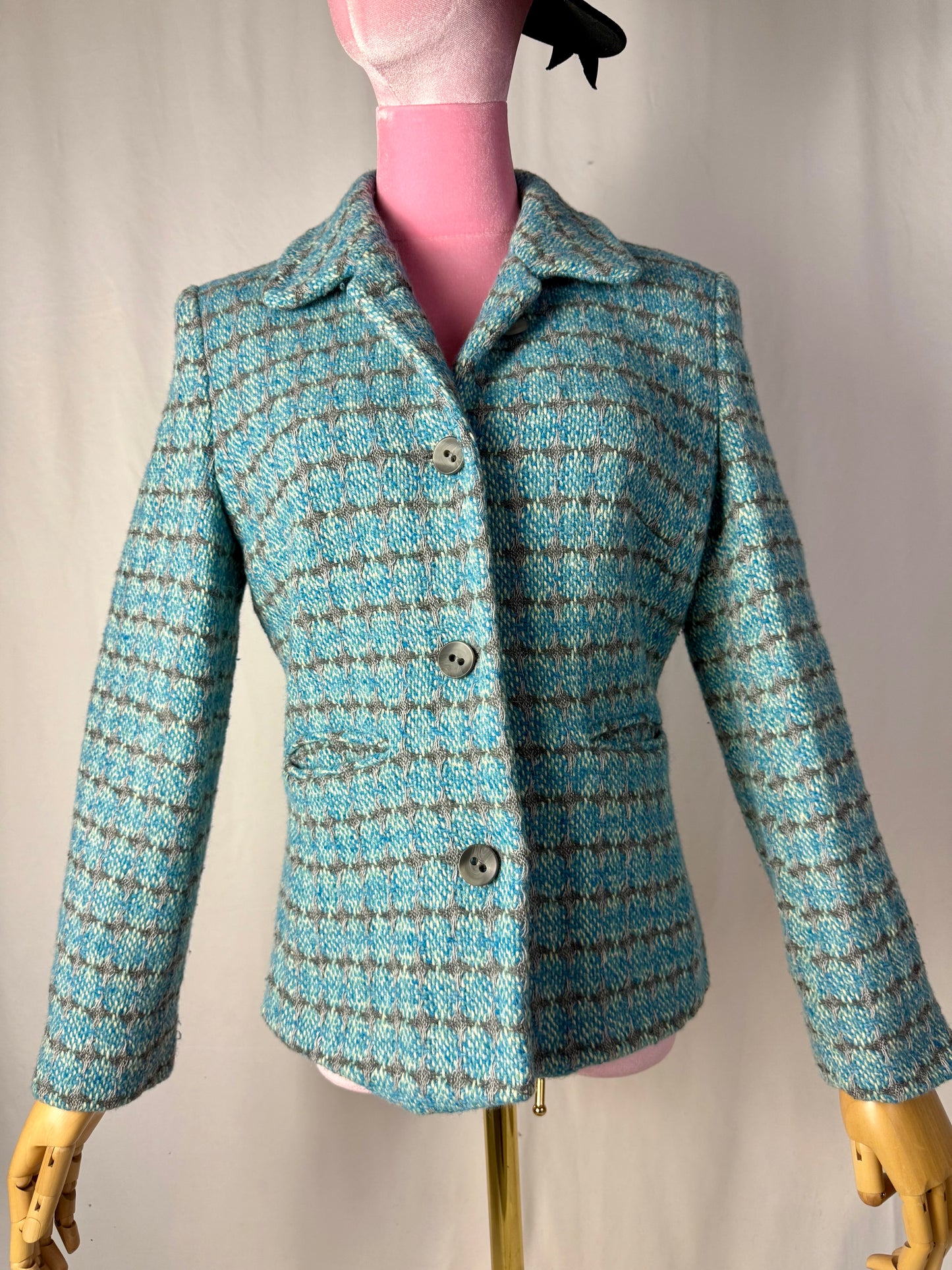 Giacca turchese in tweed - TG. 42