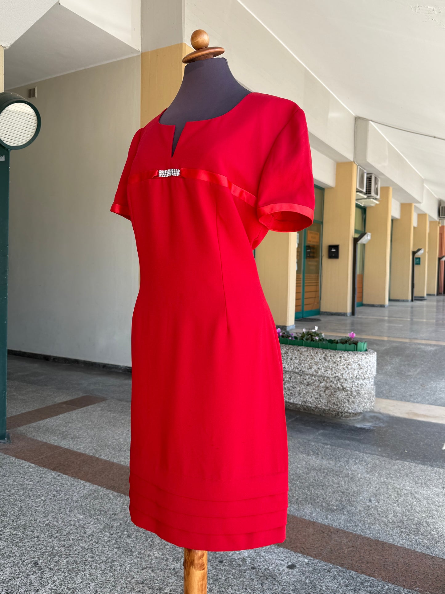 Abito anni ‘80 rosso bon ton - TG. 46