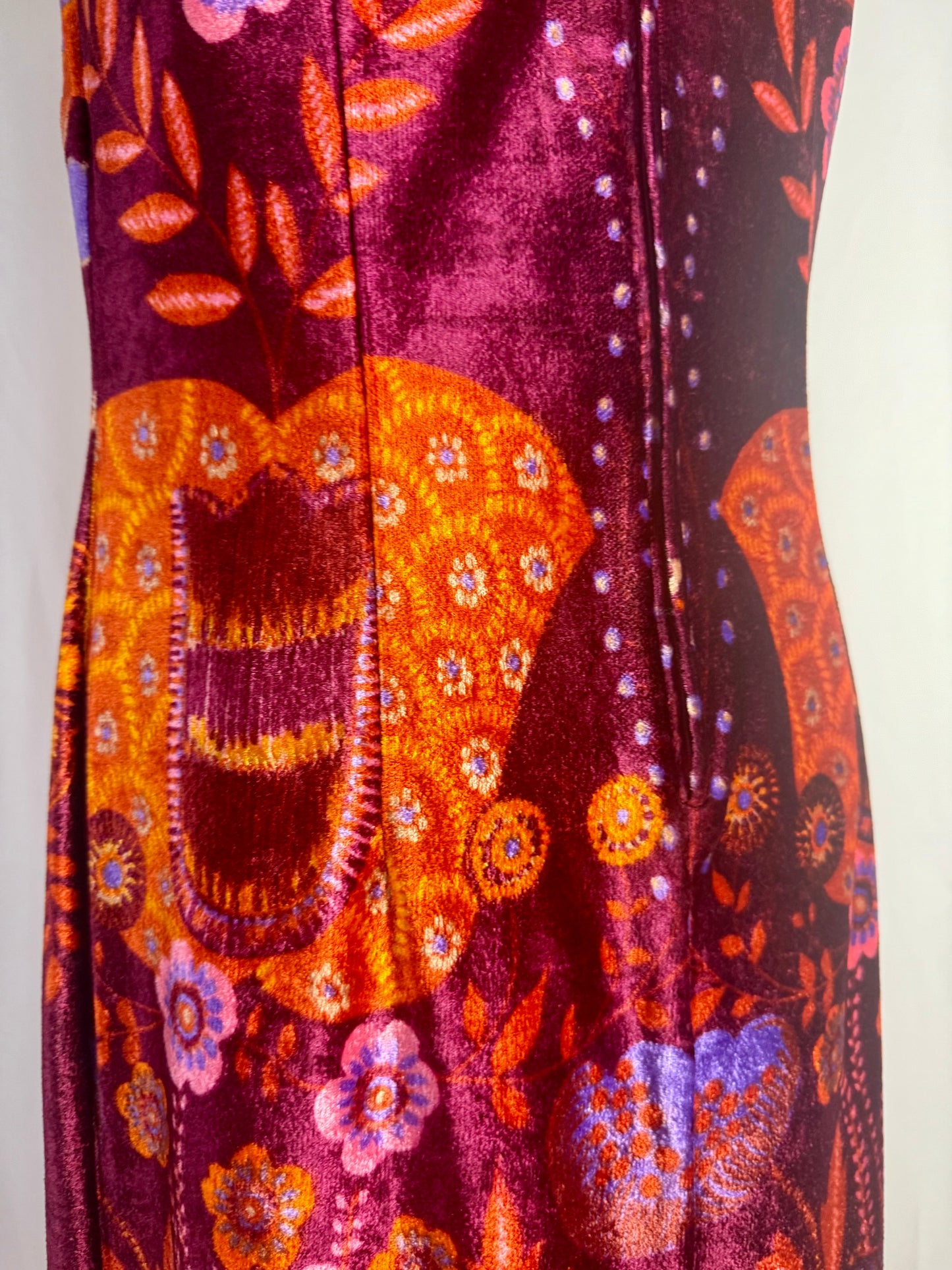 Maxi dress anni ‘70 in velour - TG. 42/44