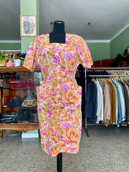 Abito in cotone con stamp floreale - TG. 42 circa