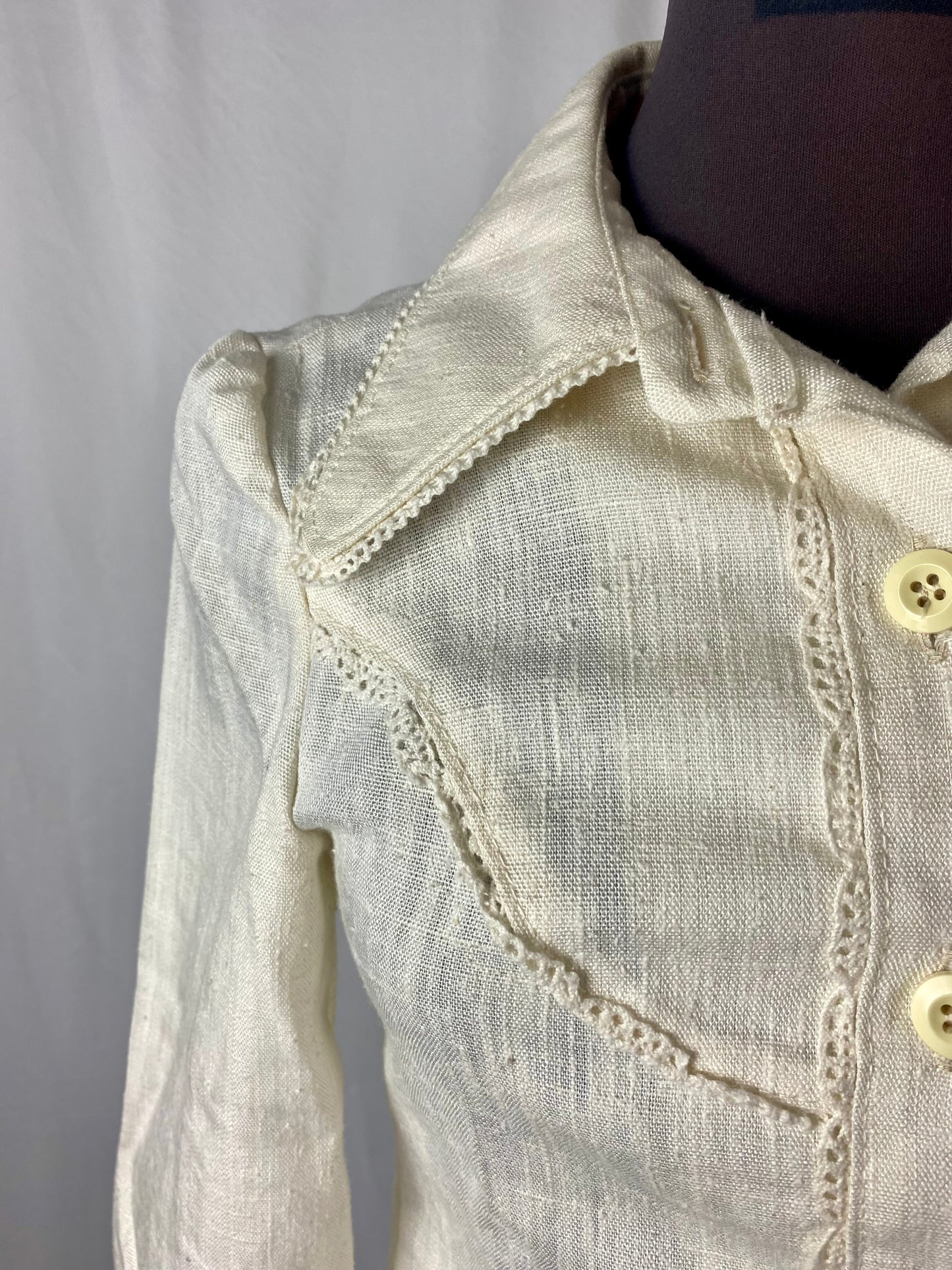 Camicia anni ‘70 color burro - TG. 38