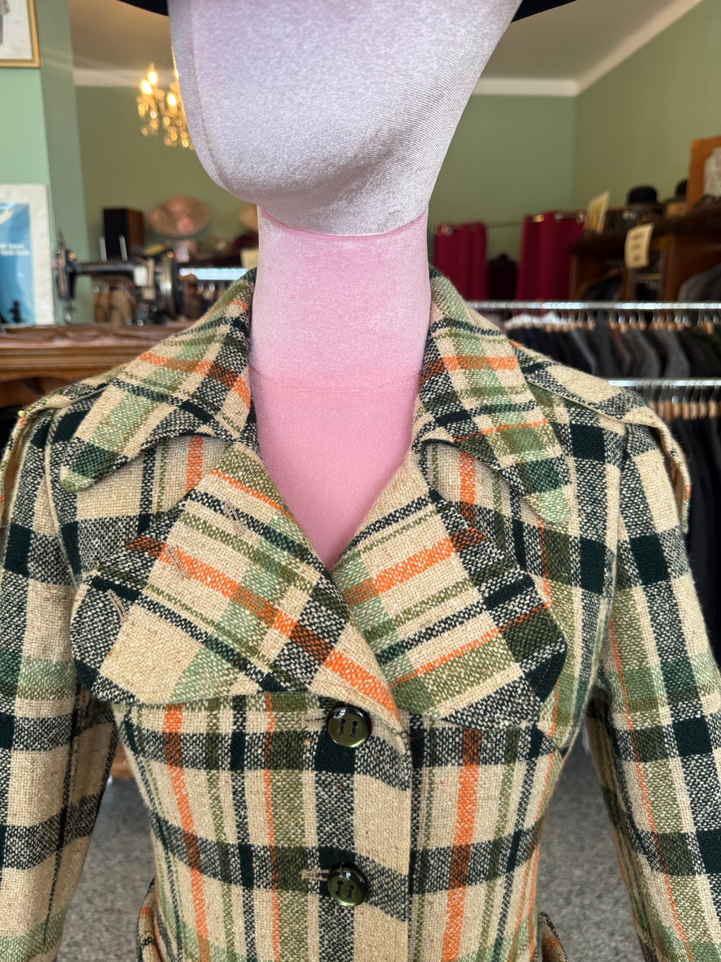 Cappotto anni ‘70 fantasia check - TG. 38