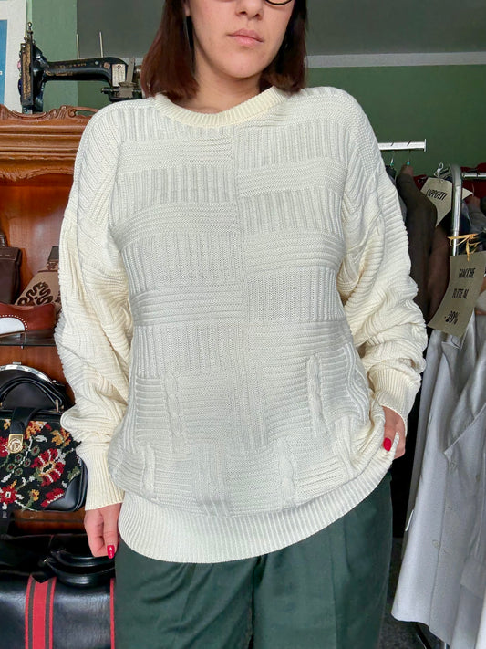 Maglia in cotone panna - TG. L/XL