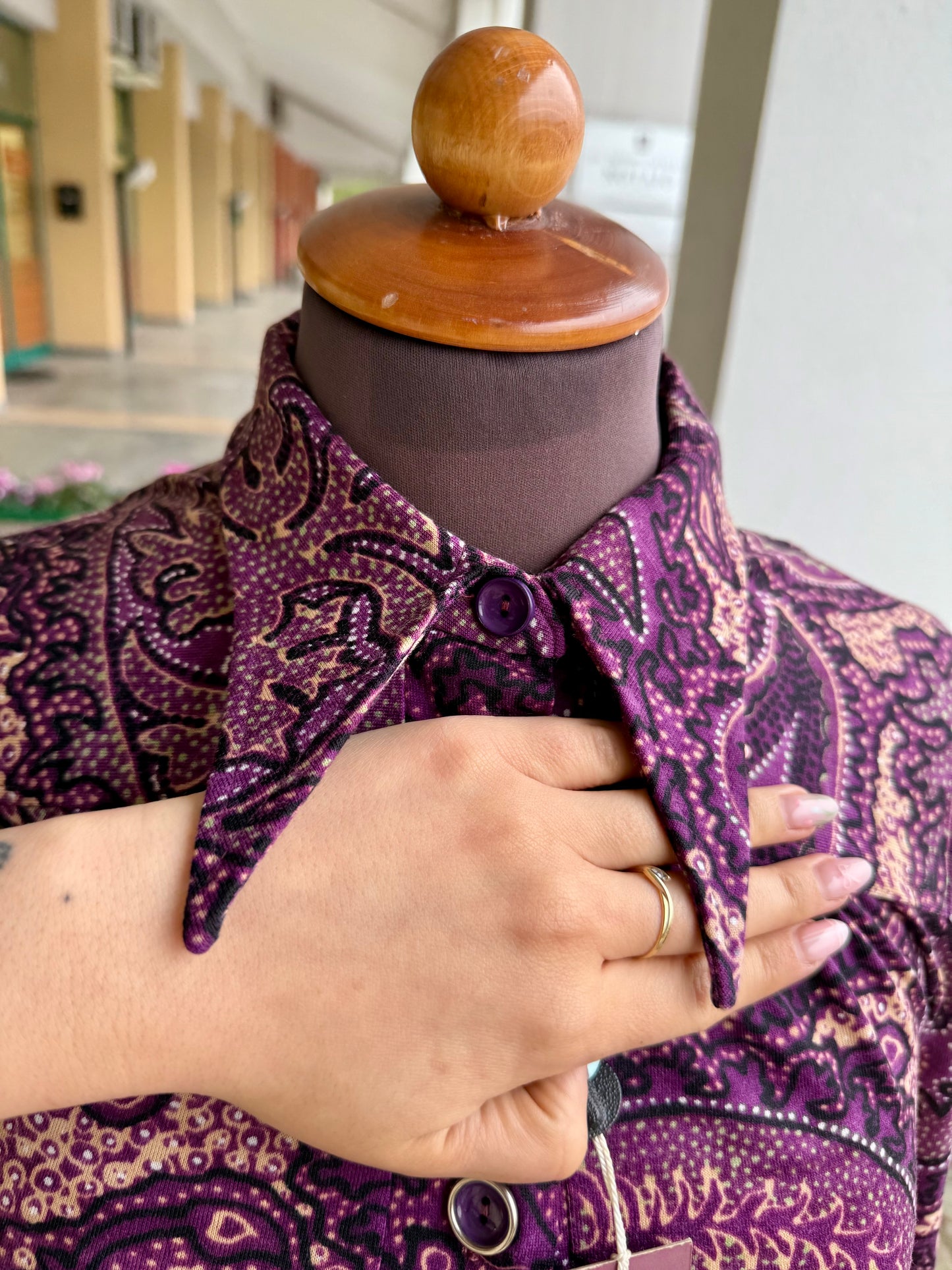Abito chemisier paisley viola NOS - TG. 38