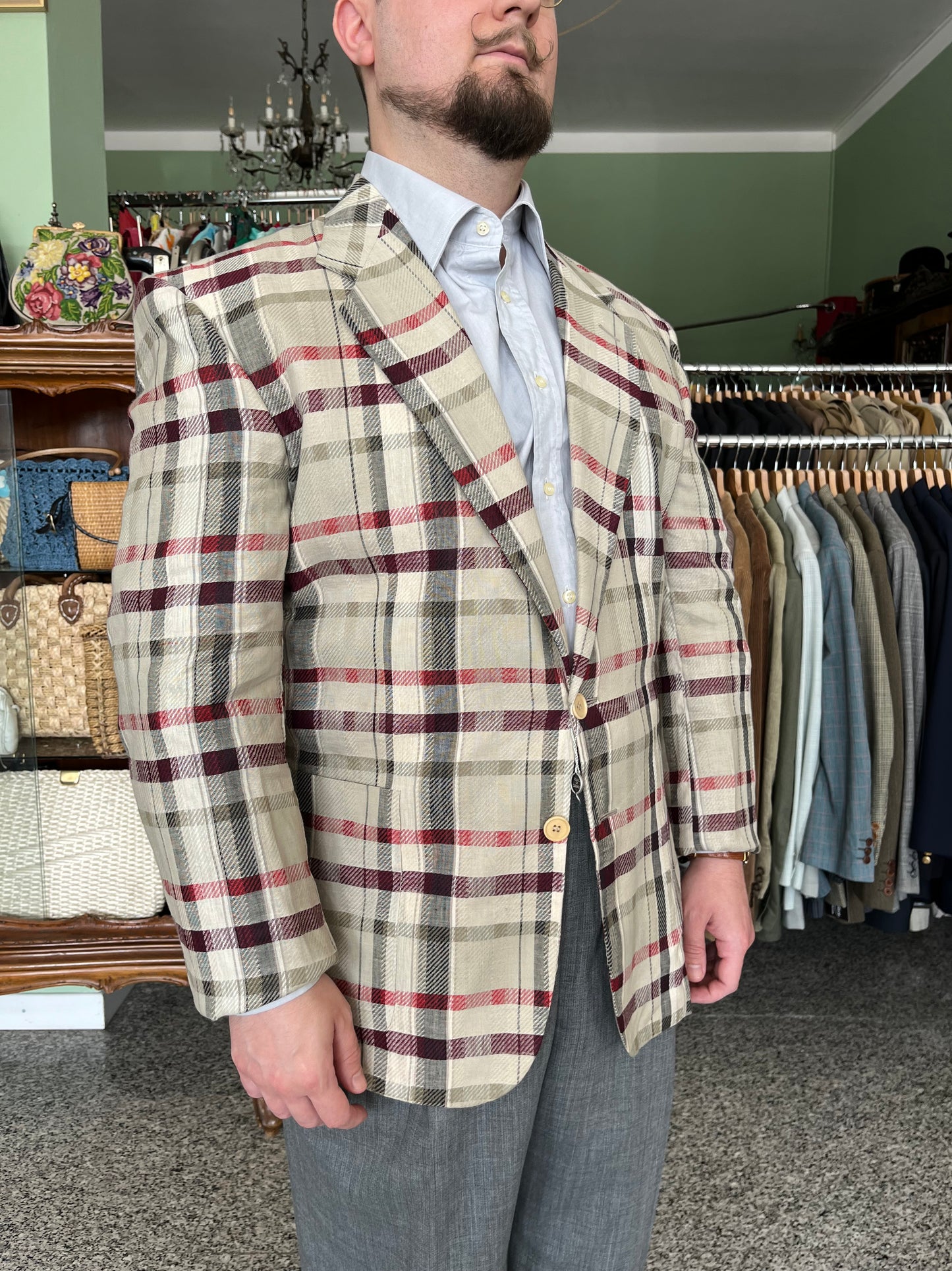 Giacca anni ‘80 in lino/cotone NOS tg. 52