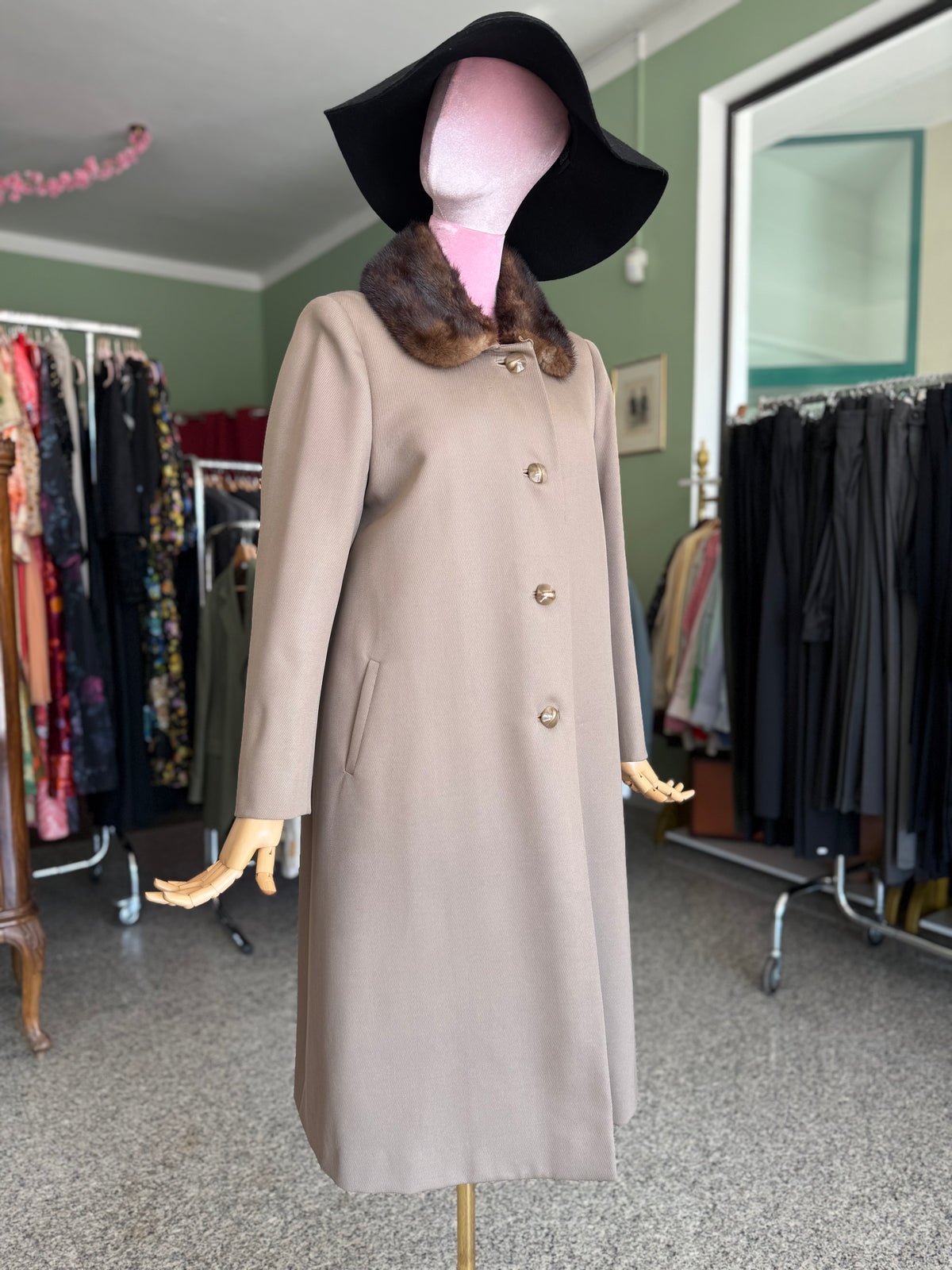 Cappotto sartoriale anni ‘60 tortora - TG. 44/46