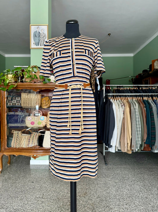 Abito a righe in maglia di cotone - TG. 40/42
