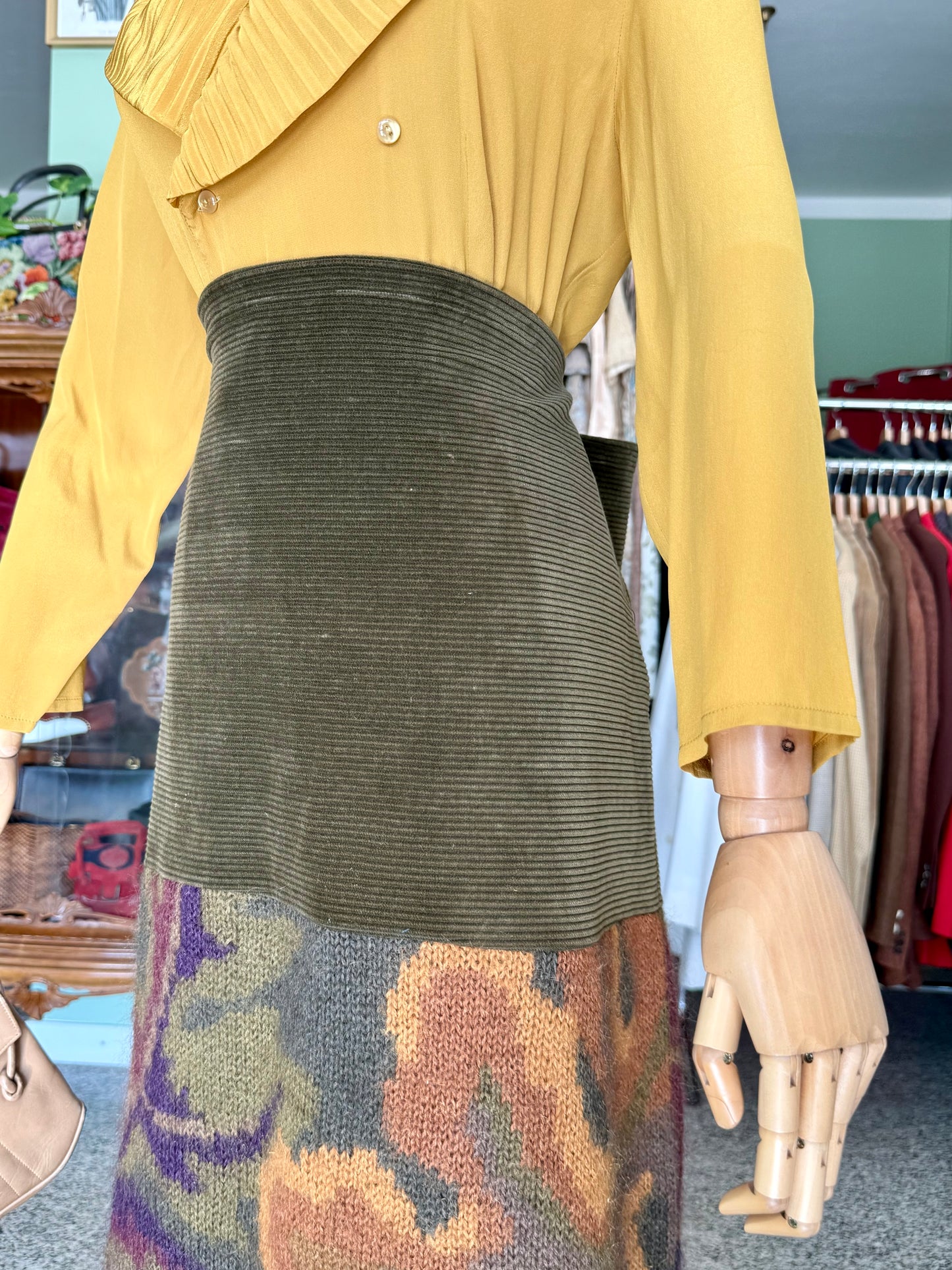 Gonna lunga in lana e velluto - TG. 42 circa