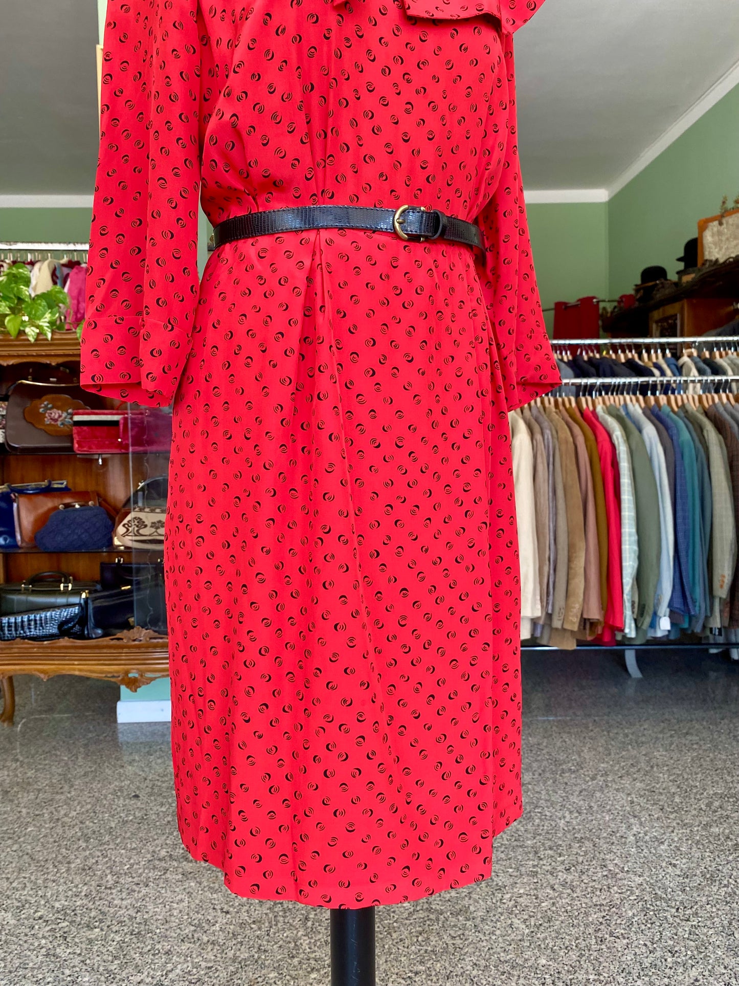 Abito rosso sartoriale in seta - TG. 40/42